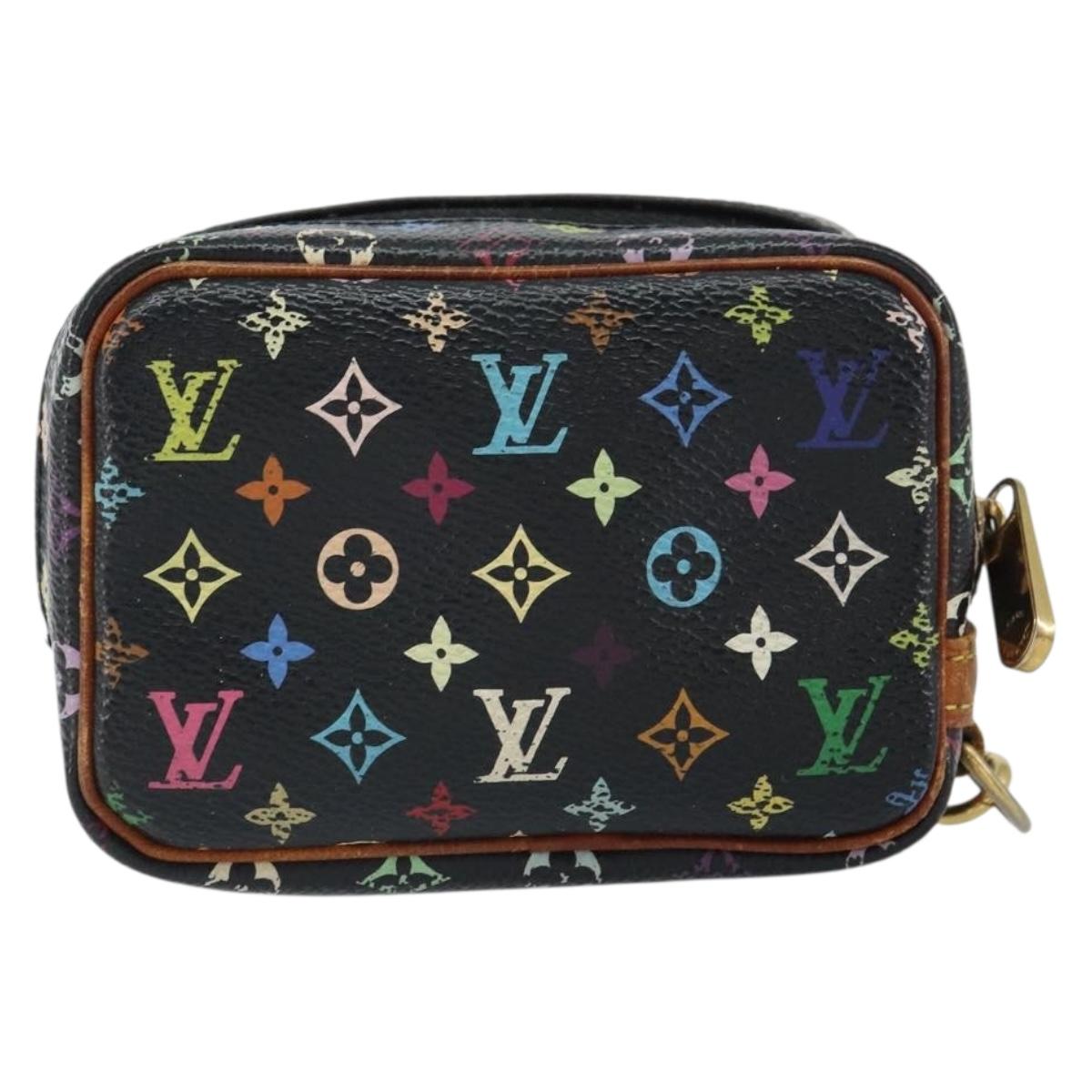 LOUIS VUITTON Monogram Multicolor Trousse Wapity Pouch Black M58034 Auth 163713