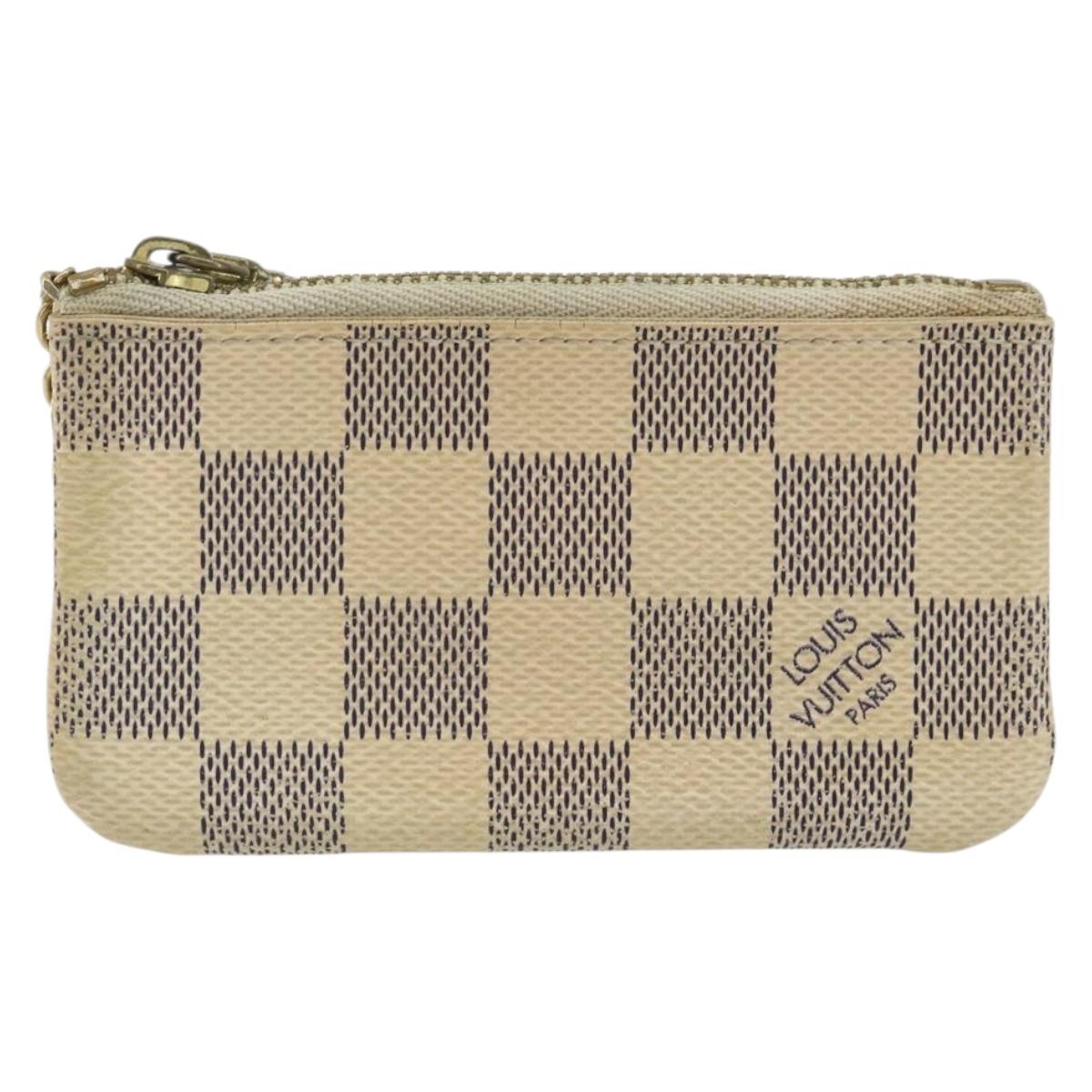LOUIS VUITTON Damier Azur Pochette Cles Coin Purse N62659 LV Auth 163715