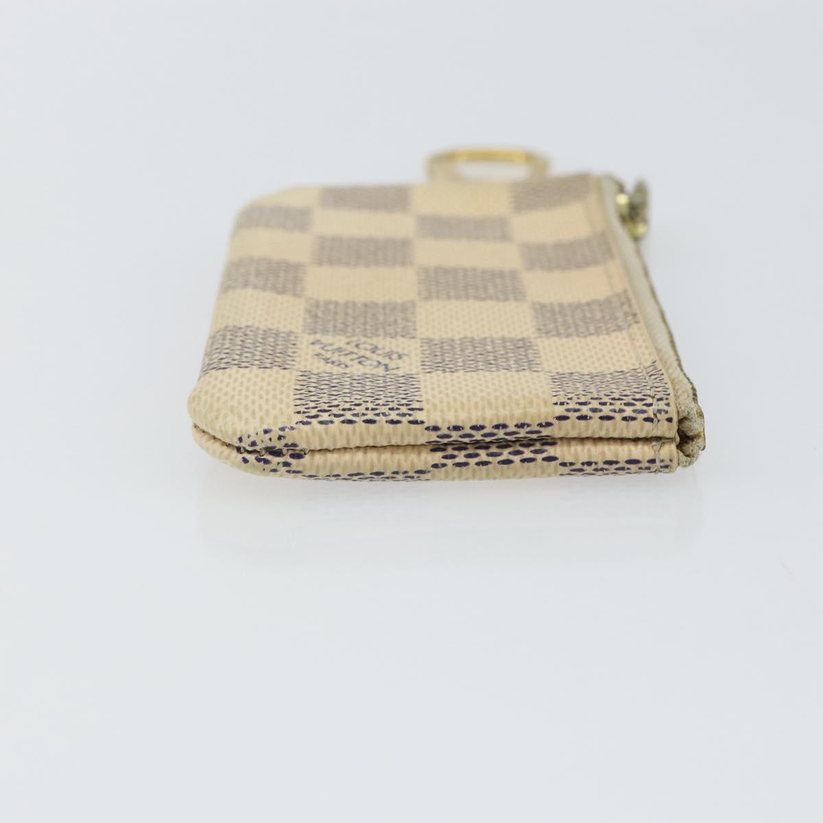 LOUIS VUITTON Damier Azur Pochette Cles Coin Purse N62659 LV Auth 163715
