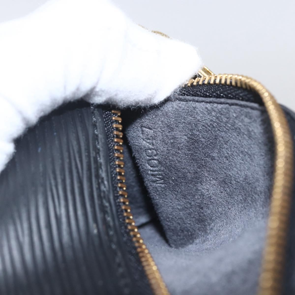 LOUIS VUITTON Epi Soufflot Pouch Pouch Black LV Auth 163718