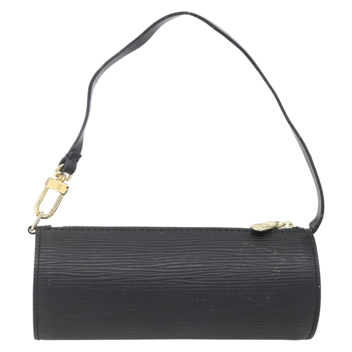 LOUIS VUITTON Epi Soufflot Pouch Pouch Black LV Auth 163718