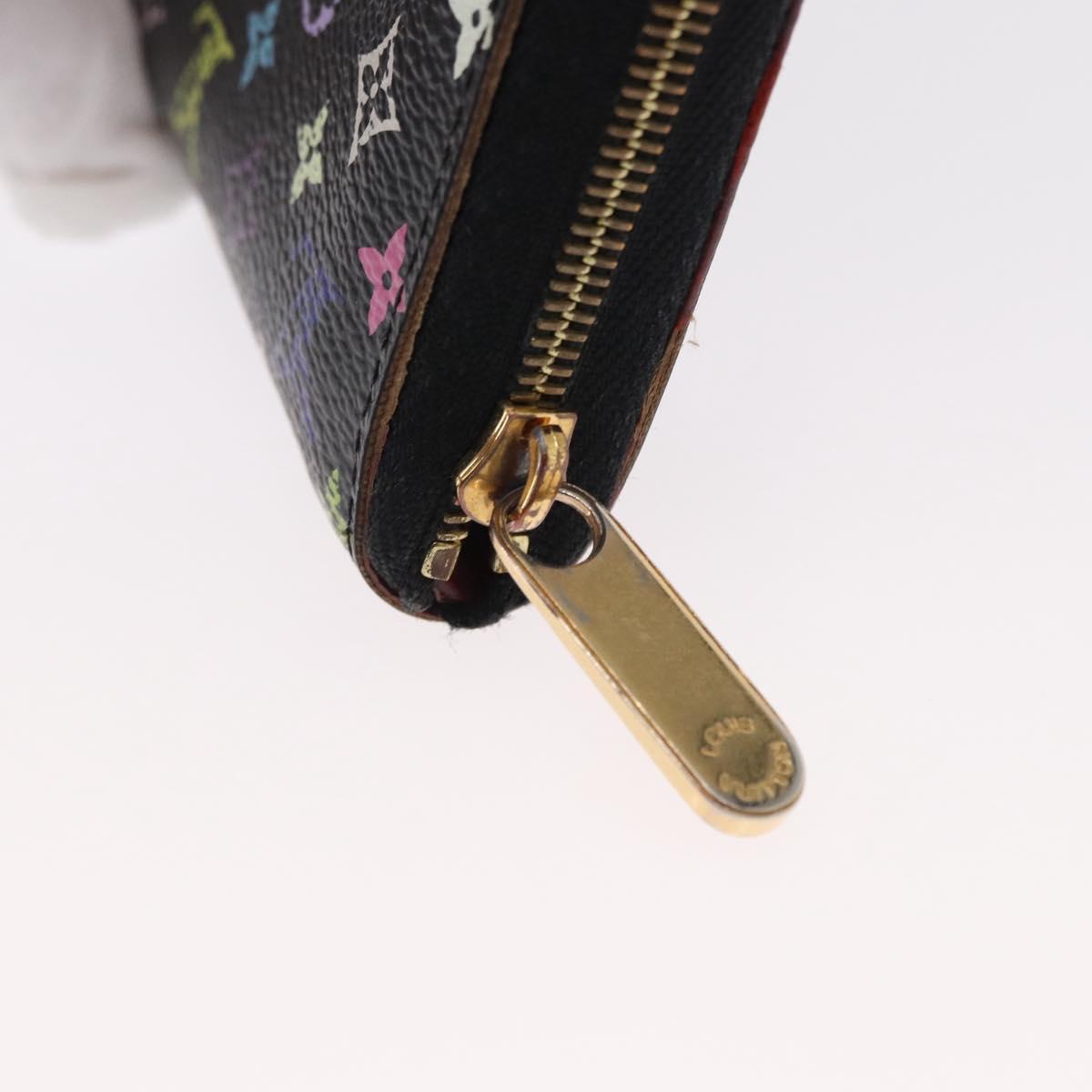 LOUIS VUITTON Monogram Multicolor Zippy Coin Purse Black M93740 LV Auth 163720