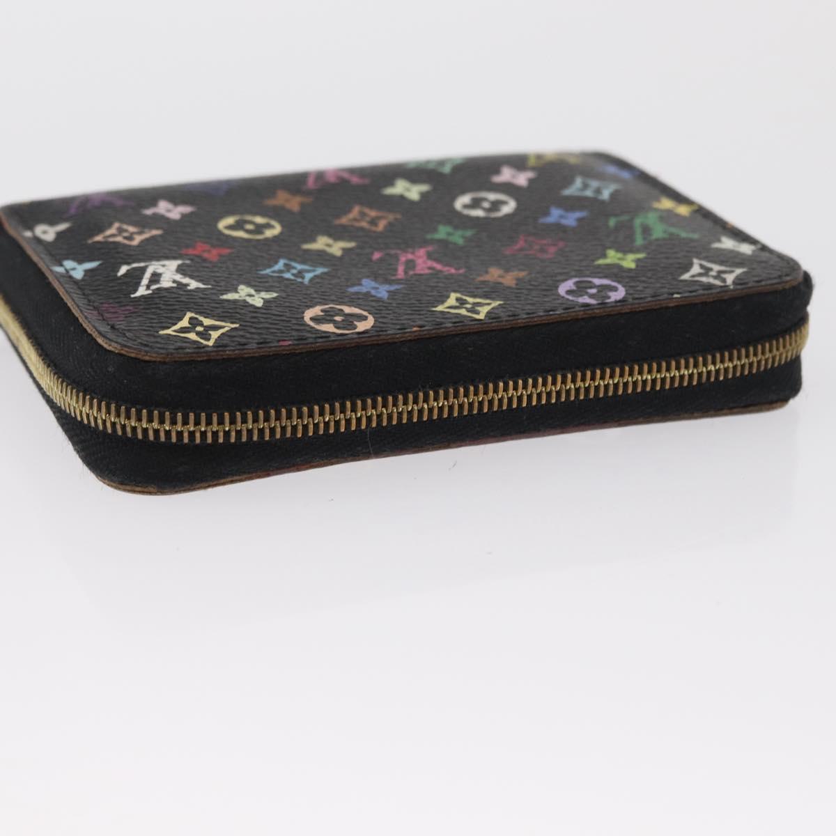 LOUIS VUITTON Monogram Multicolor Zippy Coin Purse Black M93740 LV Auth 163720