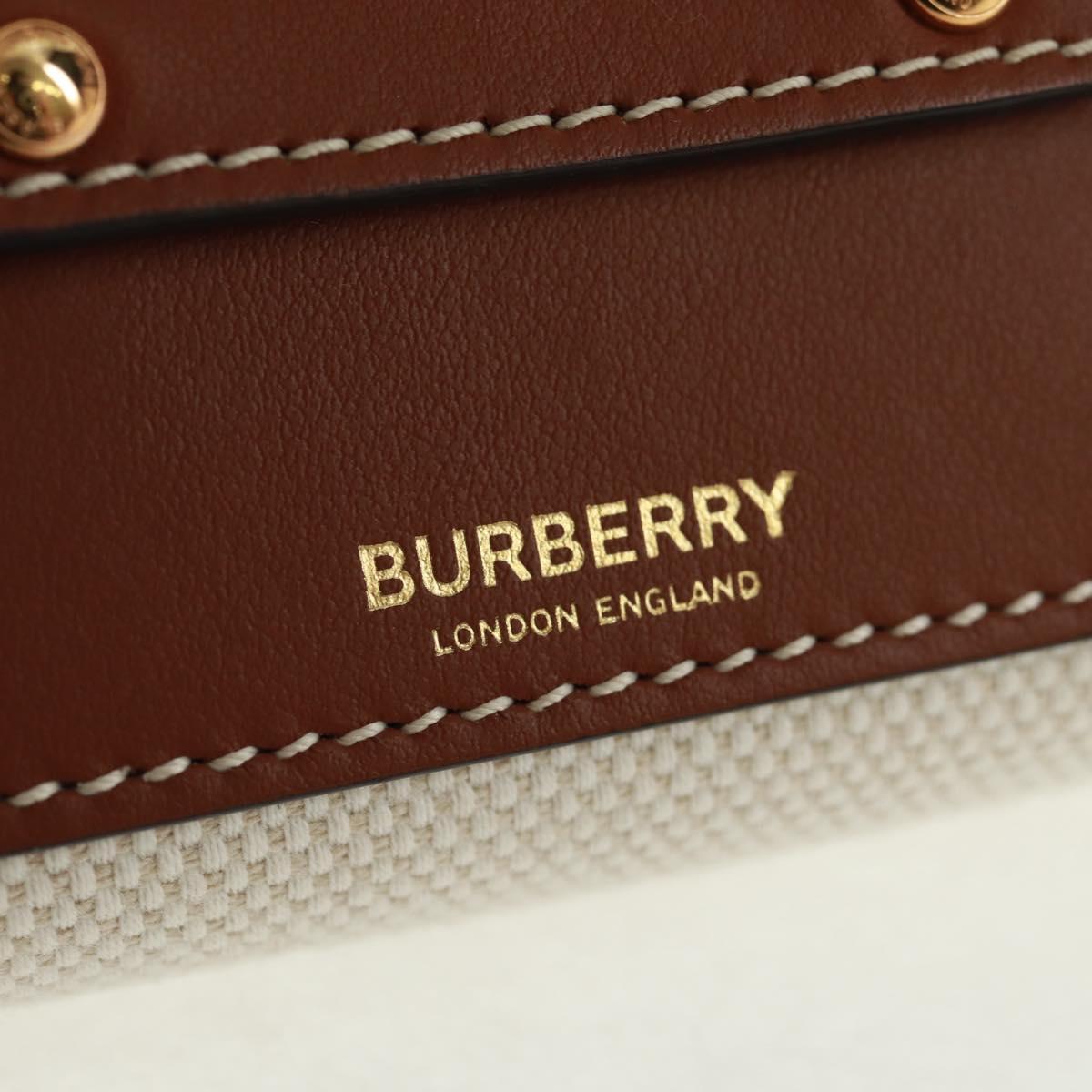 BURBERRY Neck pouch Earphone case Canvas Beige Gold Auth 163731M