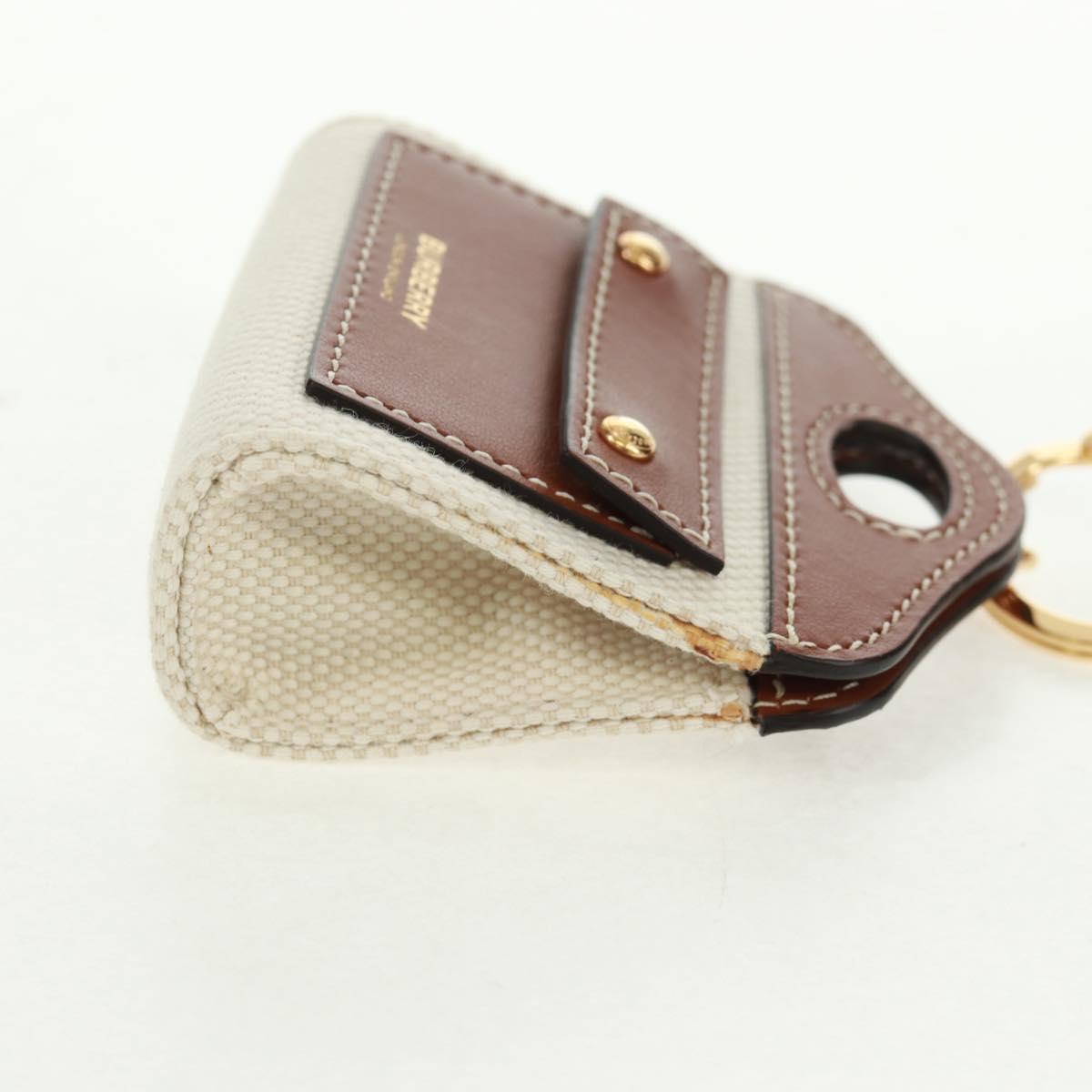 BURBERRY Neck pouch Earphone case Canvas Beige Gold Auth 163731M
