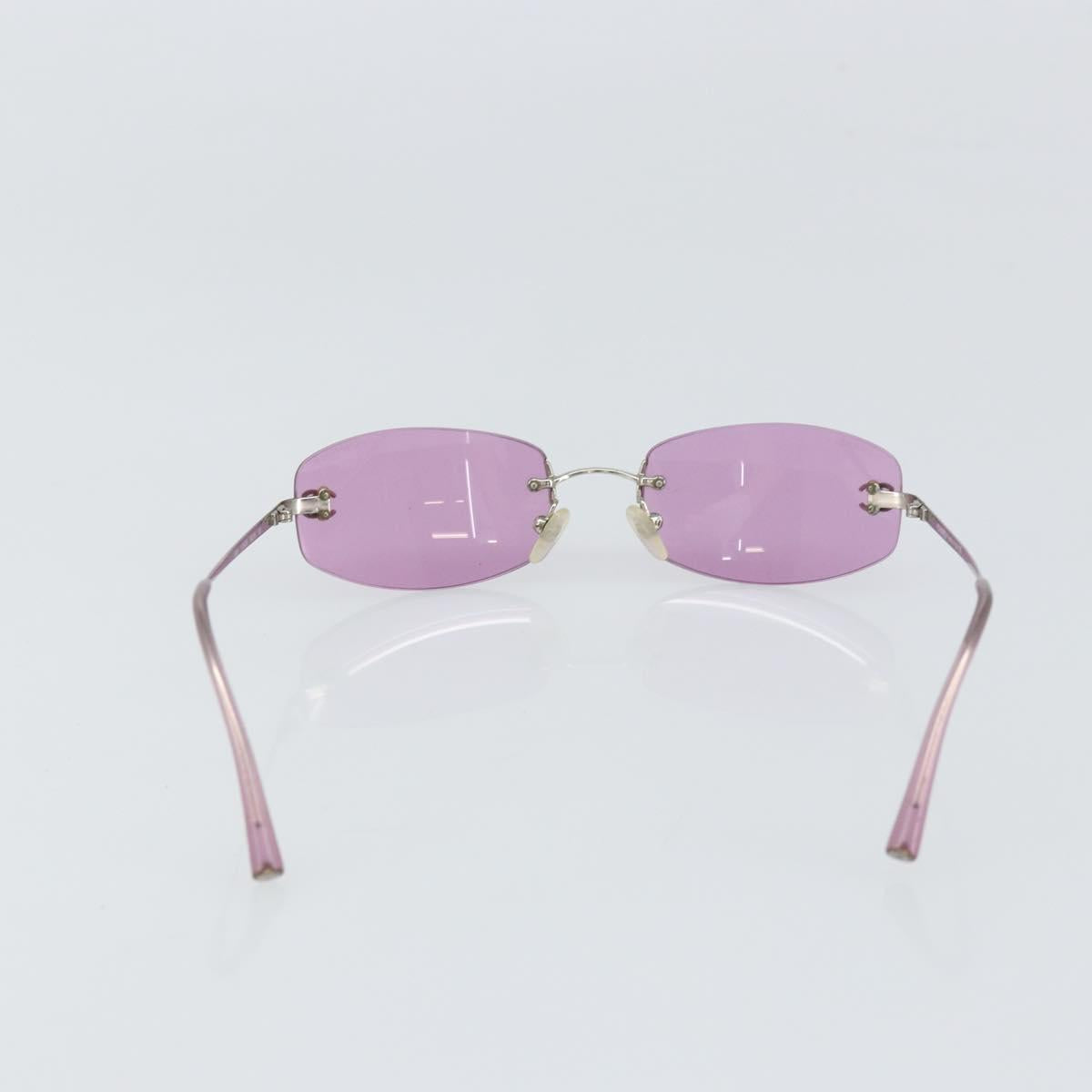 CHANEL COCO Mark Sunglasses metal Purple 4002 CC Auth 163740