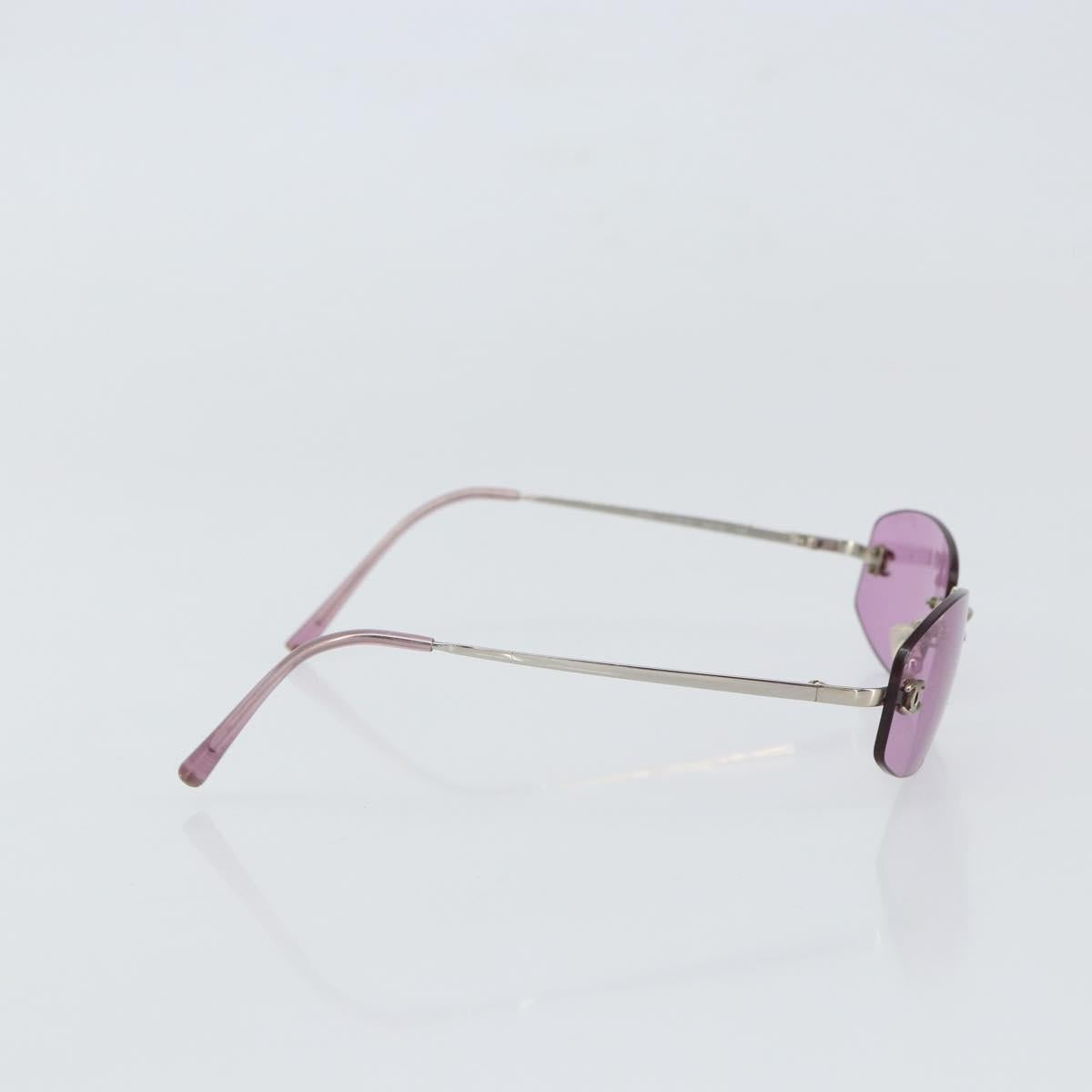 CHANEL COCO Mark Sunglasses metal Purple 4002 CC Auth 163740
