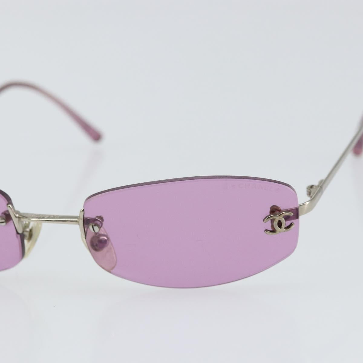 CHANEL COCO Mark Sunglasses metal Purple 4002 CC Auth 163740
