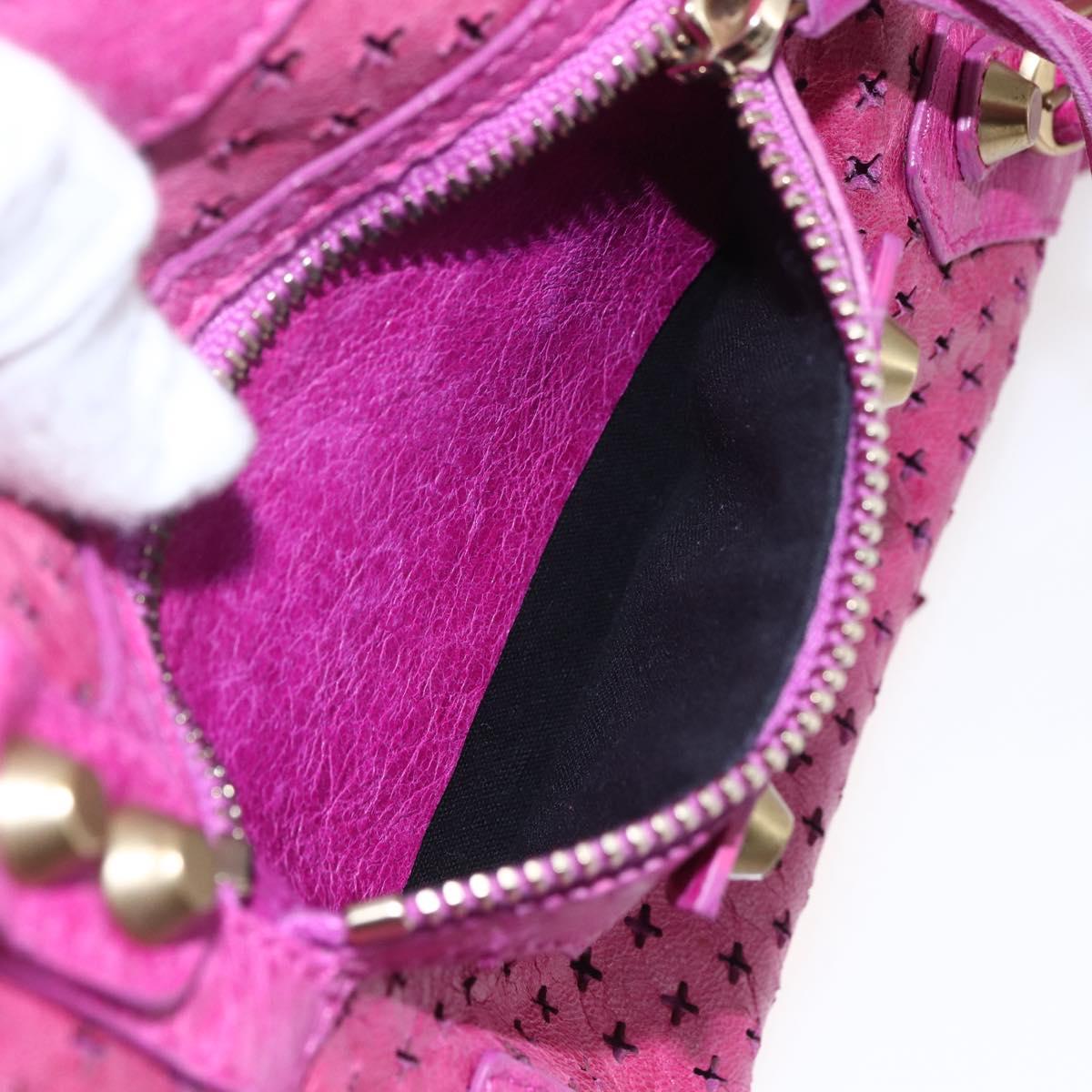 BALENCIAGA Classic Mini City Bag Leather 2way Pink Gold 300295 Auth 163743SAV