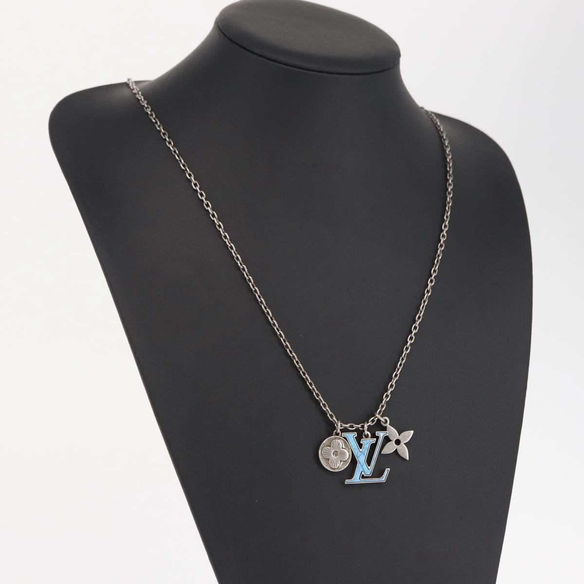 LOUIS VUITTON LV Printed Initials Turquoise Necklace M68904 LV Auth 163744SAM