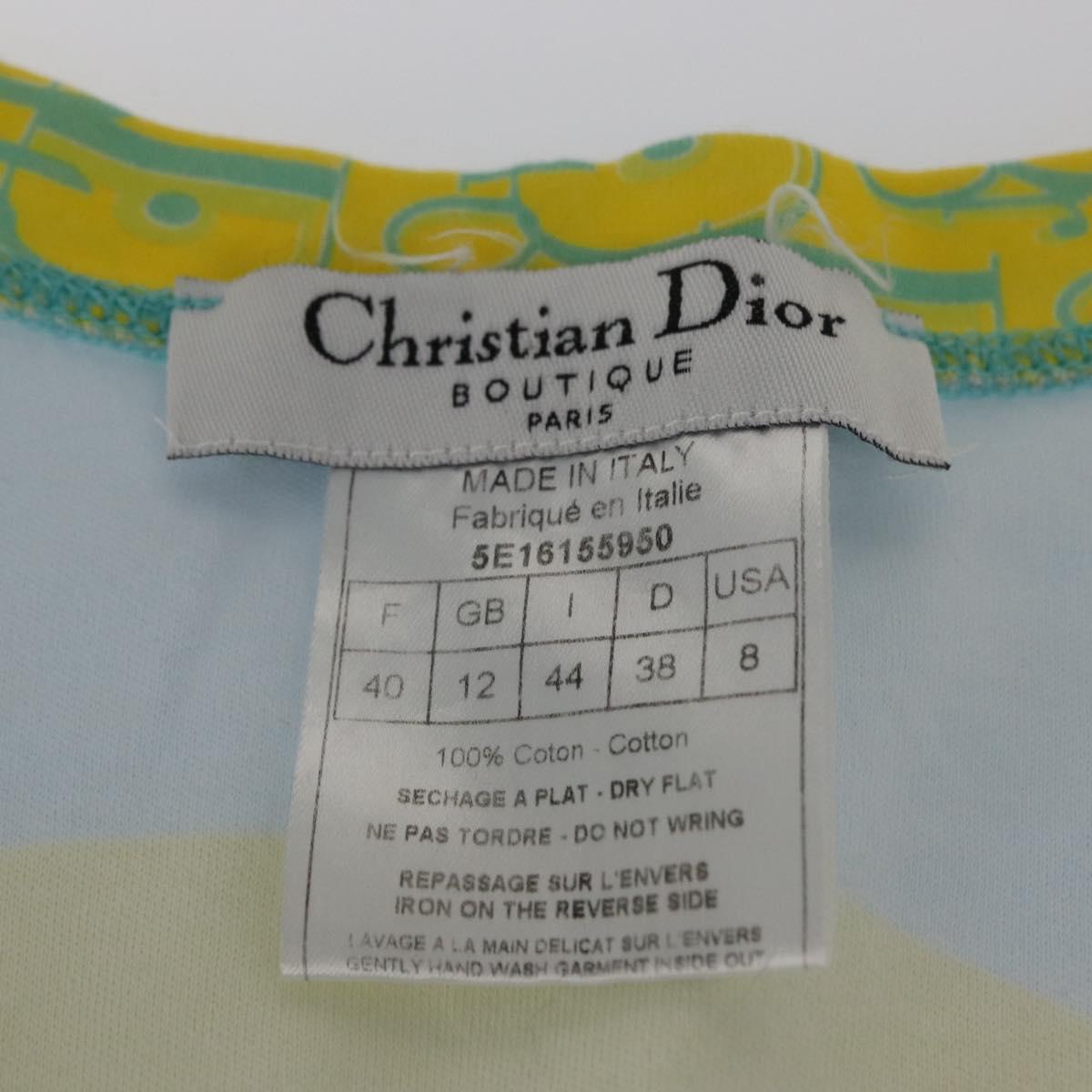 Christian Dior Short Sleeved T Shirt Cotton Yellow Auth 163750M