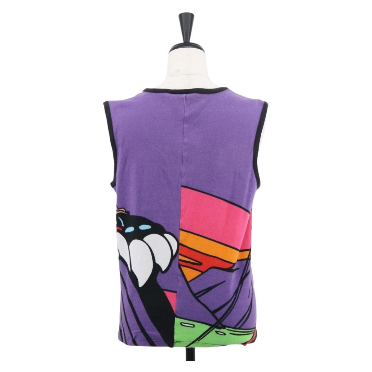 CELINE Tank Top Cotton Multicolor Auth 163751M