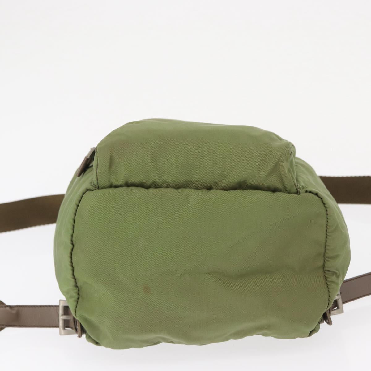 PRADA Backpack Nylon Green Silver Auth 163764