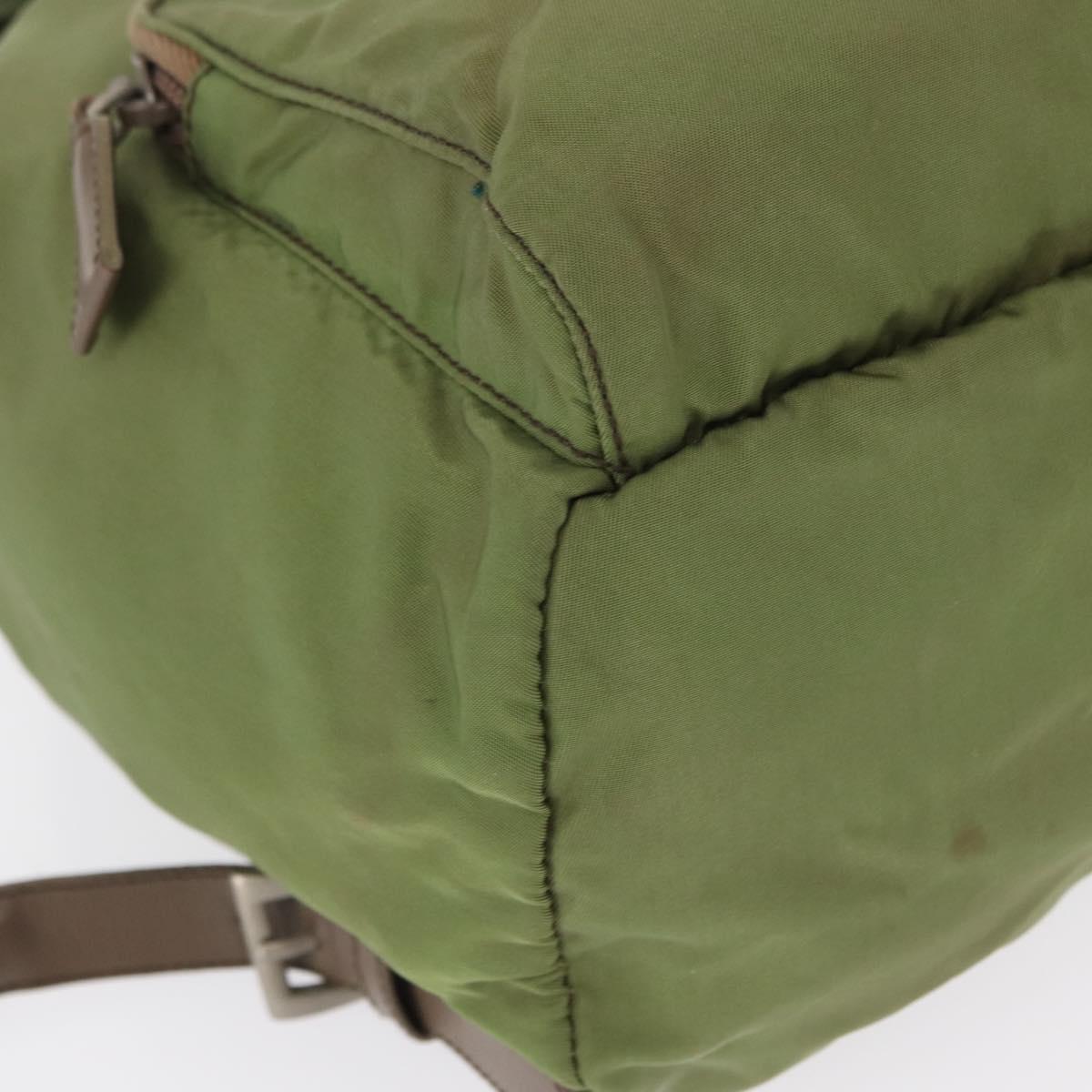 PRADA Backpack Nylon Green Silver Auth 163764
