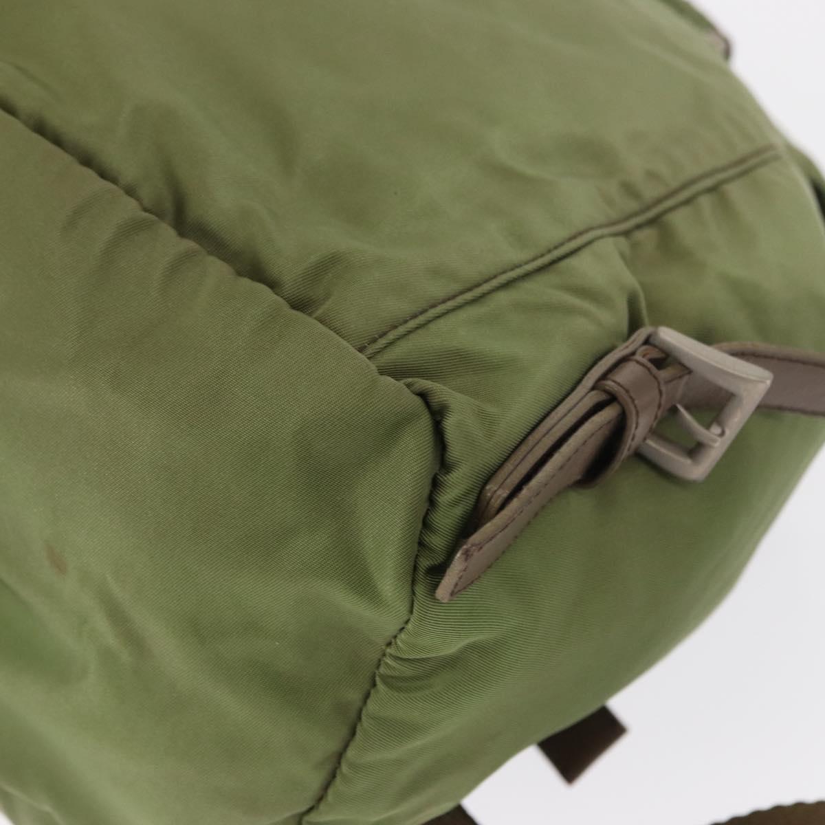 PRADA Backpack Nylon Green Silver Auth 163764