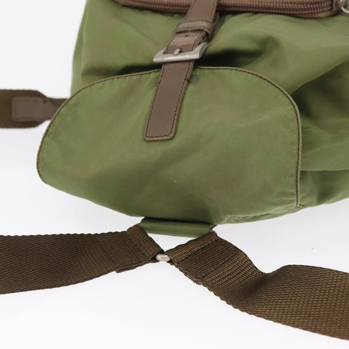 PRADA Backpack Nylon Green Silver Auth 163764