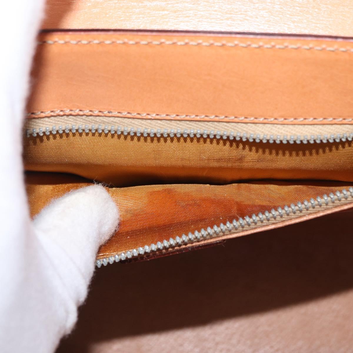 CELINE Macadam Canvas Hand Bag PVC Beige Gold Auth 163768