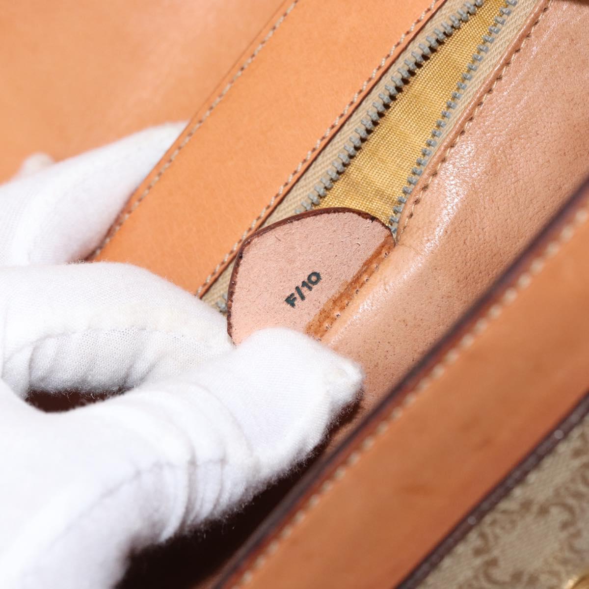 CELINE Macadam Canvas Hand Bag PVC Beige Gold Auth 163768
