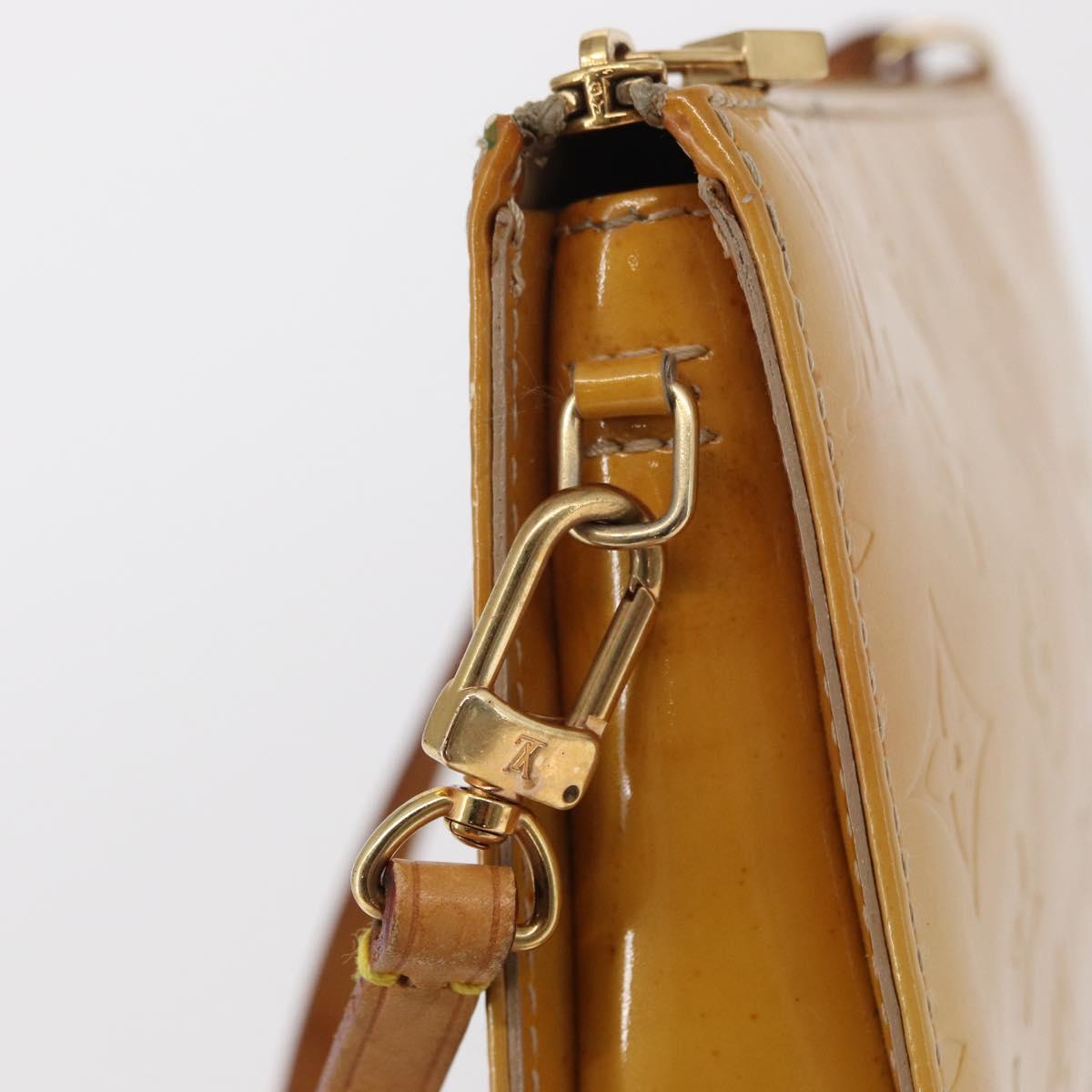 LOUIS VUITTON Monogram Vernis Lexington Pouch Beige M91010 LV Auth 163771