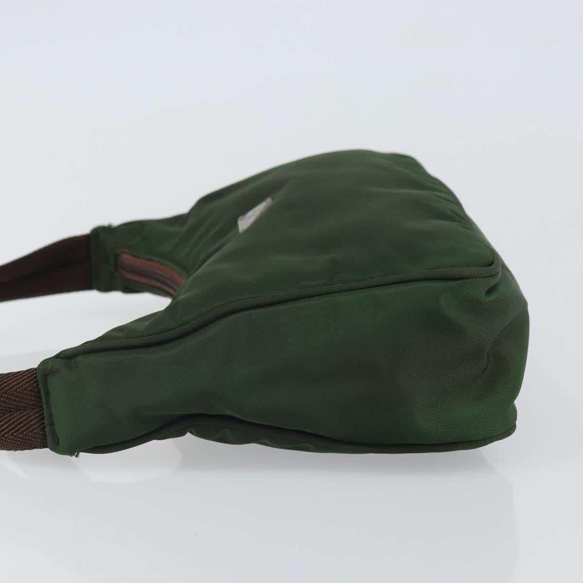PRADA Hand Pouch Nylon Khaki Auth 163782