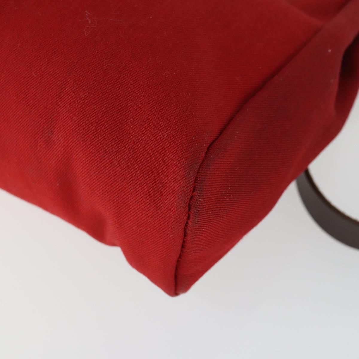 HERMES Her Bag TPM Shoulder Bag Canvas Red Auth 163783