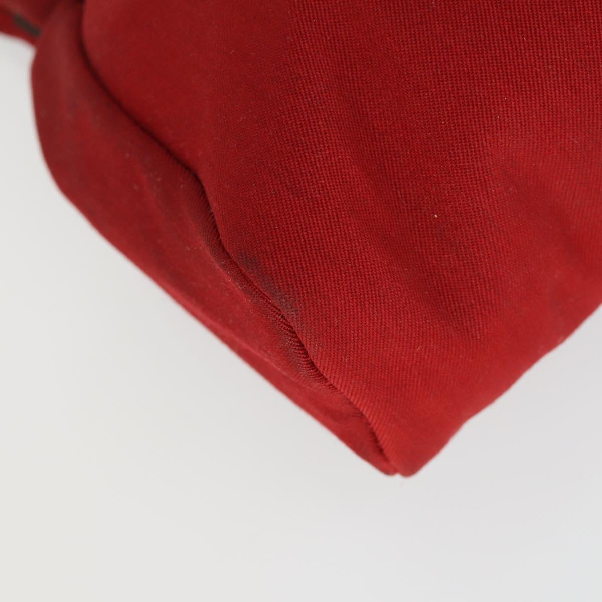 HERMES Her Bag TPM Shoulder Bag Canvas Red Auth 163783