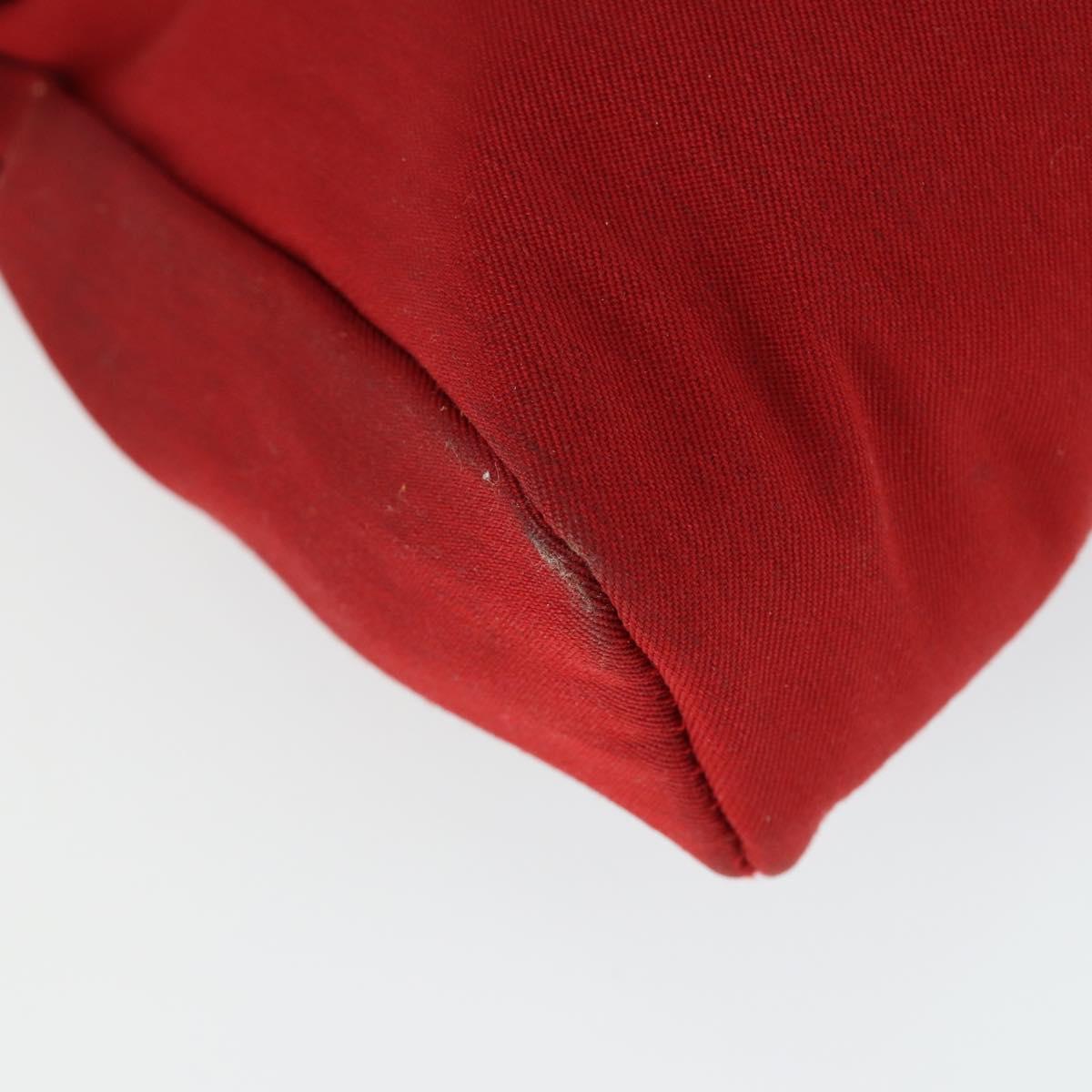 HERMES Her Bag TPM Shoulder Bag Canvas Red Auth 163783