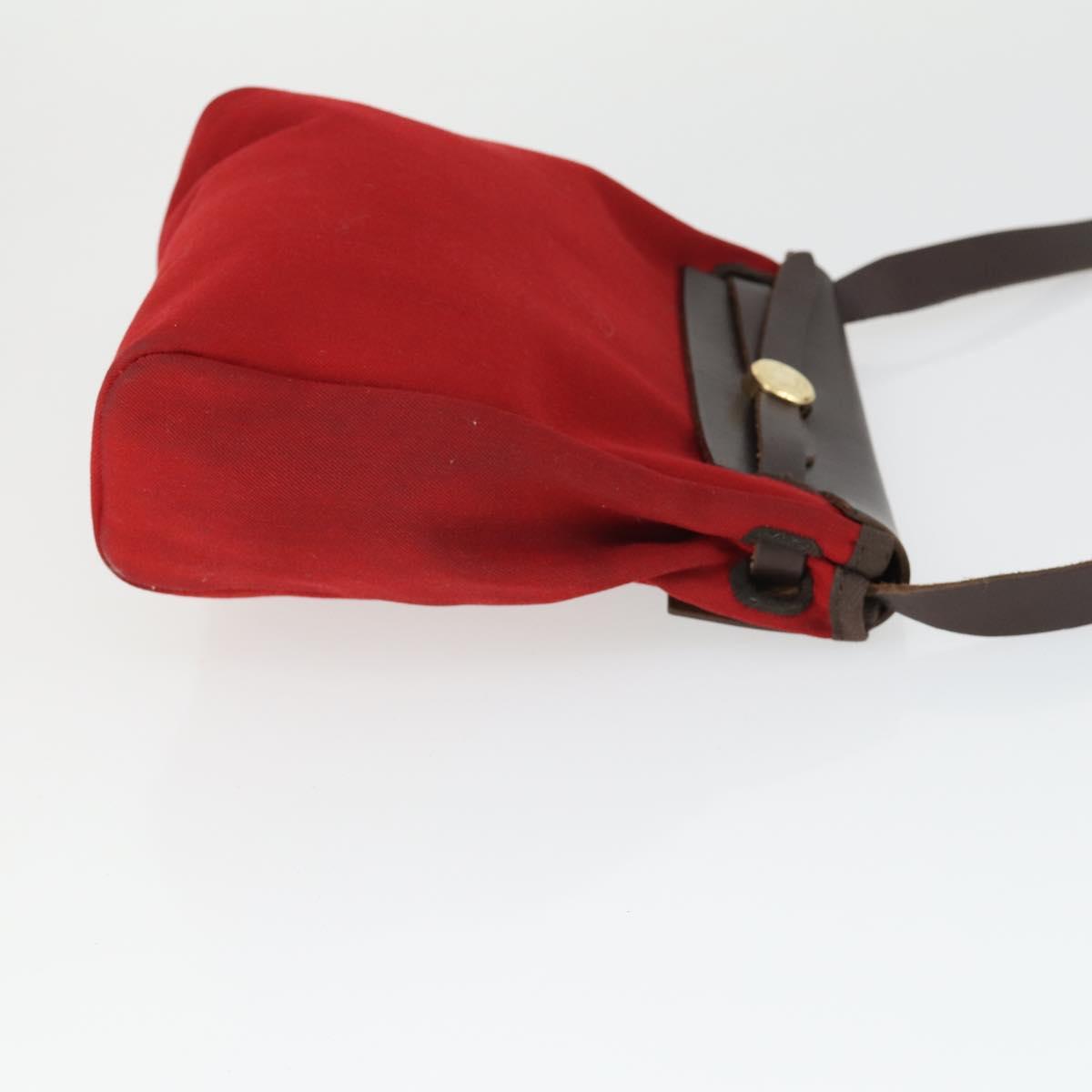 HERMES Her Bag TPM Shoulder Bag Canvas Red Auth 163783