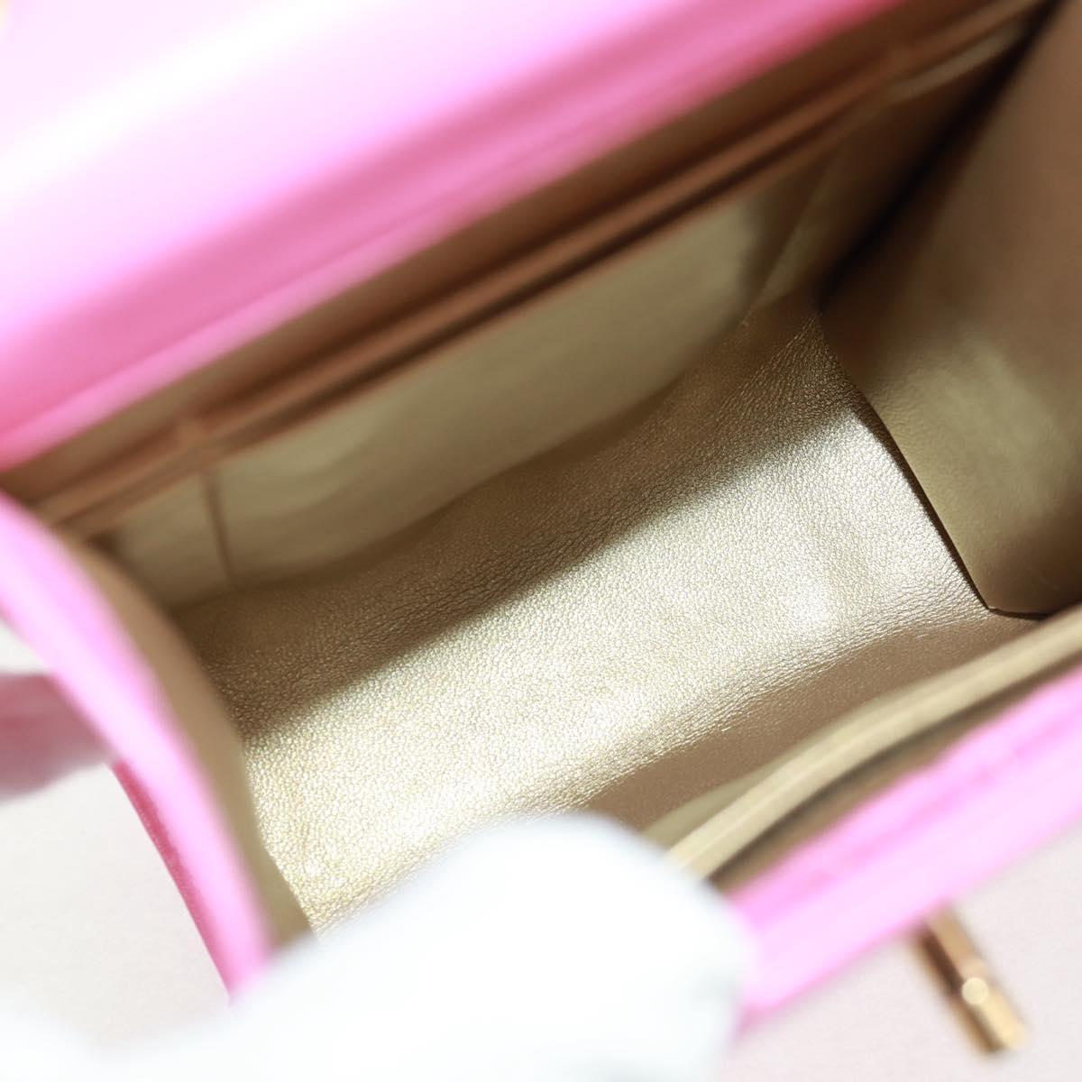 CHANEL Matelasse Chain Shoulder Bag Lamb Skin Pink Gold CC Auth 163791SAM
