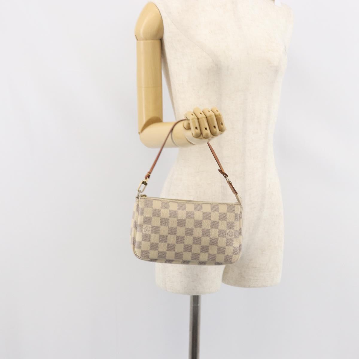 LOUIS VUITTON Damier Azur Pochette Accessoires Pouch N51986 LV Auth 163798