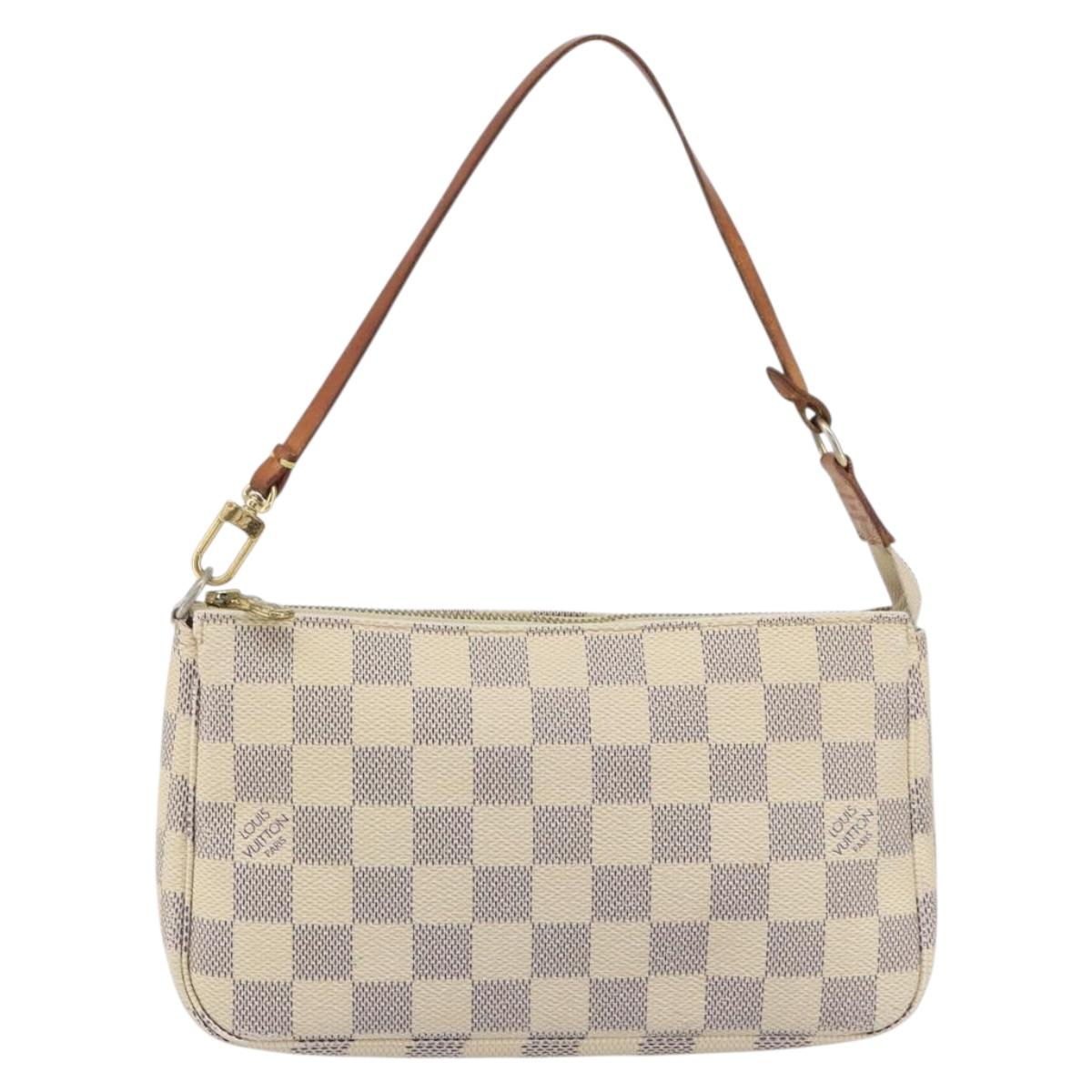 LOUIS VUITTON Damier Azur Pochette Accessoires Pouch N51986 LV Auth 163798
