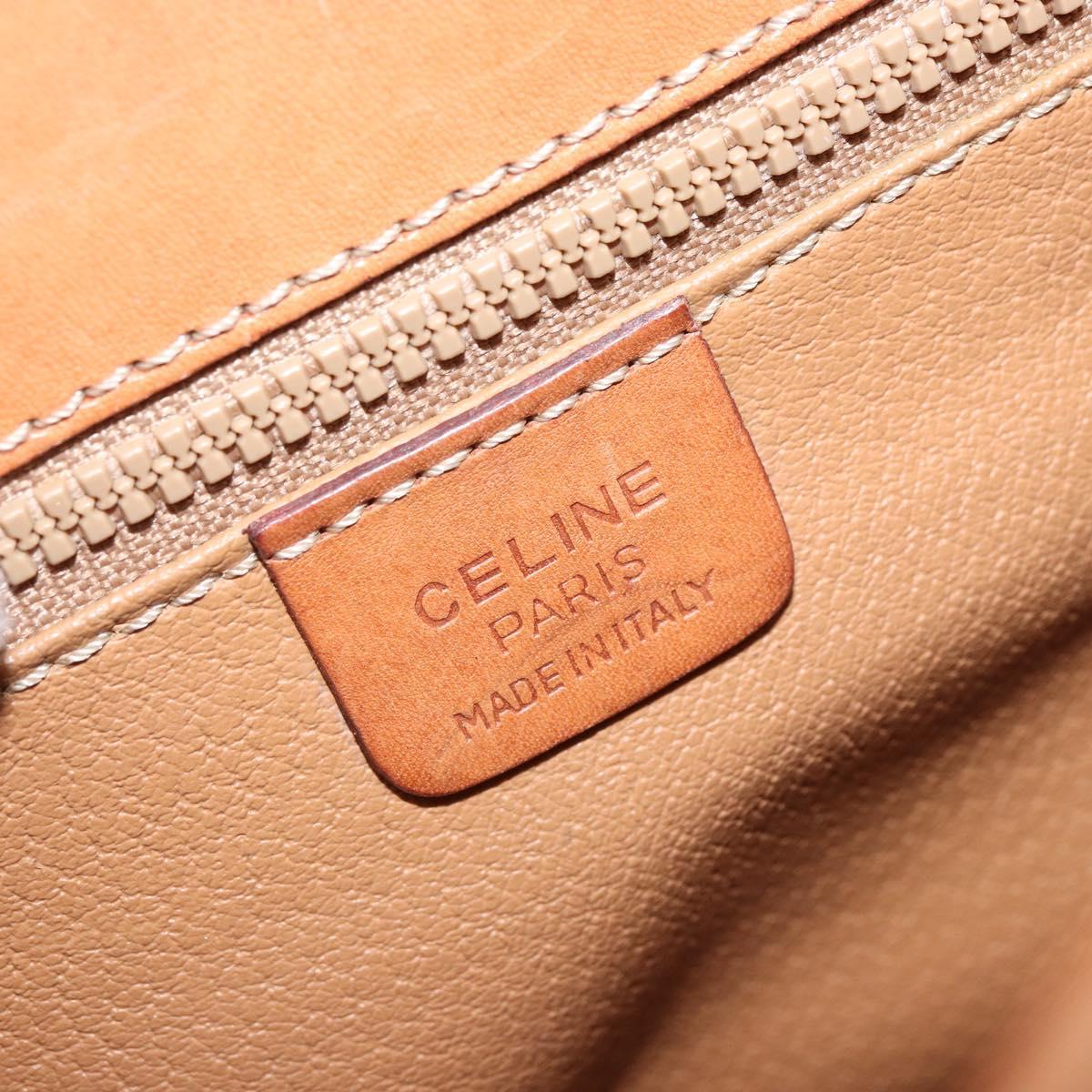 CELINE Macadam Canvas Shoulder Bag PVC Leather Brown Gold Auth 163801