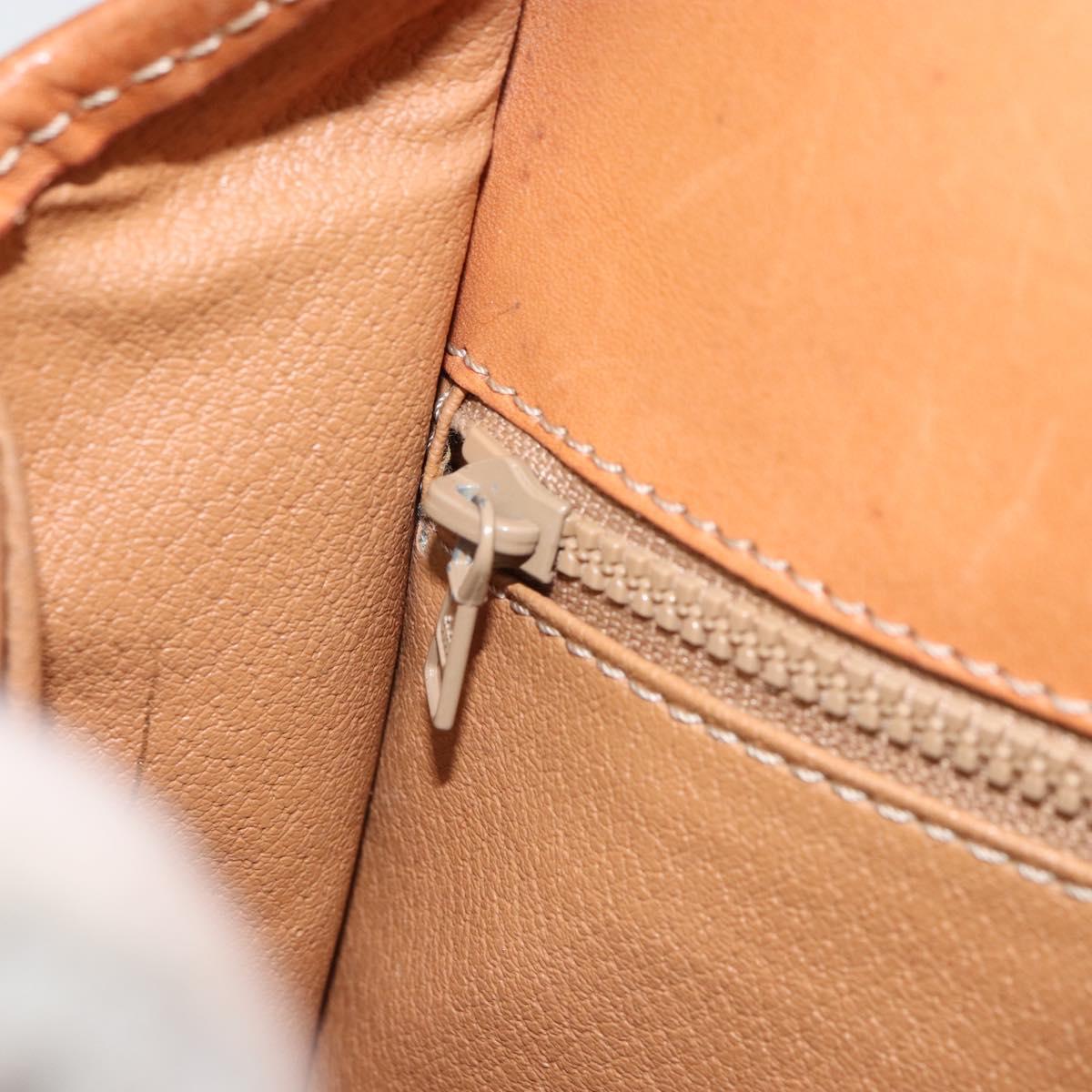 CELINE Macadam Canvas Shoulder Bag PVC Leather Brown Gold Auth 163801