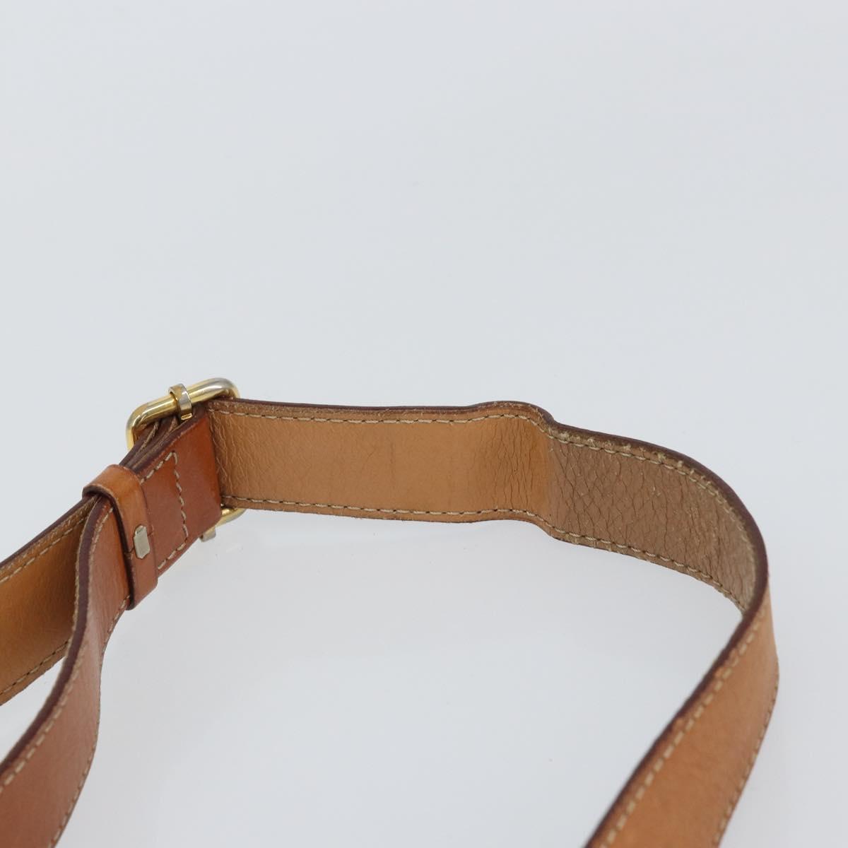 CELINE Macadam Canvas Shoulder Bag PVC Leather Brown Gold Auth 163801