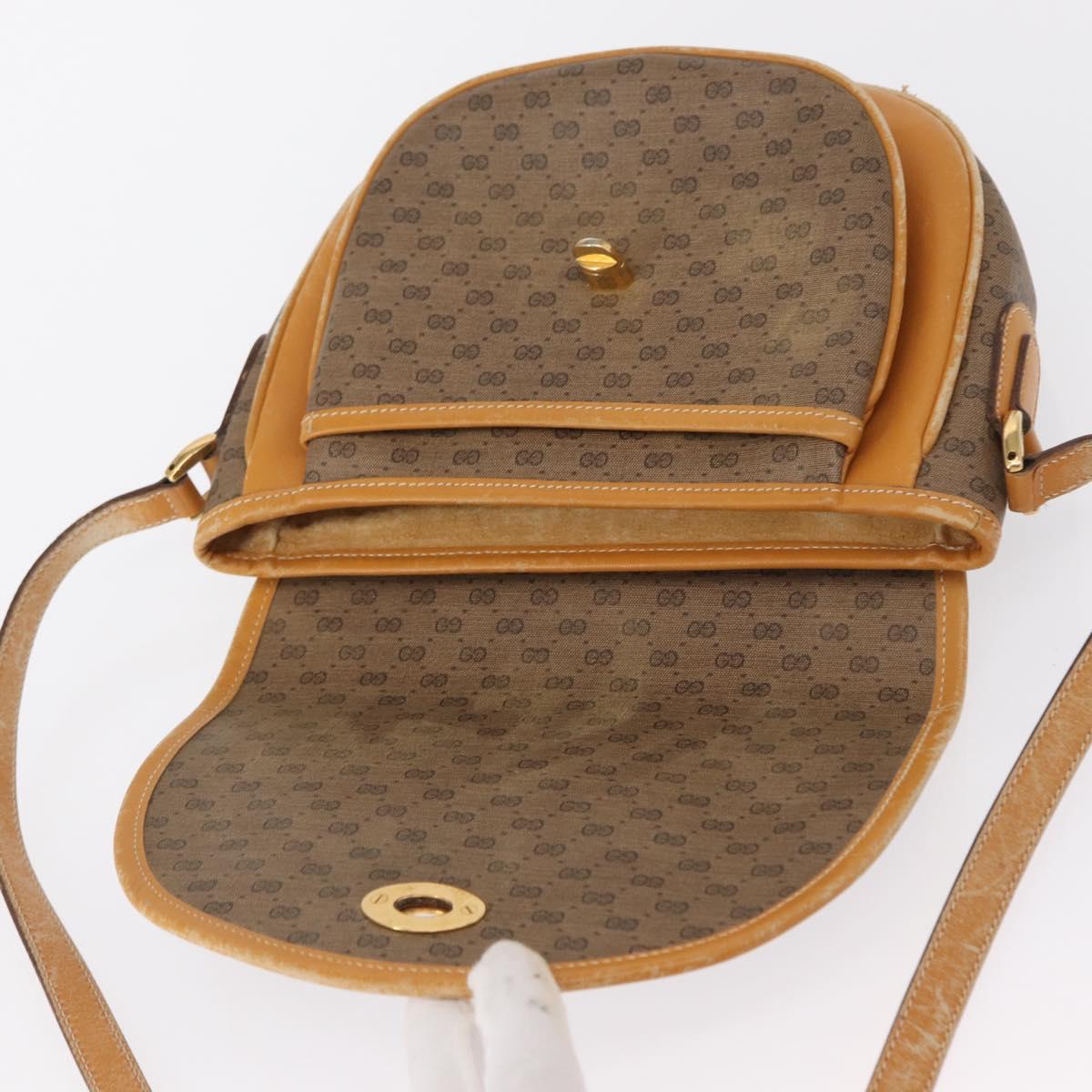 GUCCI Micro GG Supreme Shoulder Bag PVC Beige Gold 001 084 0930 Auth 163802