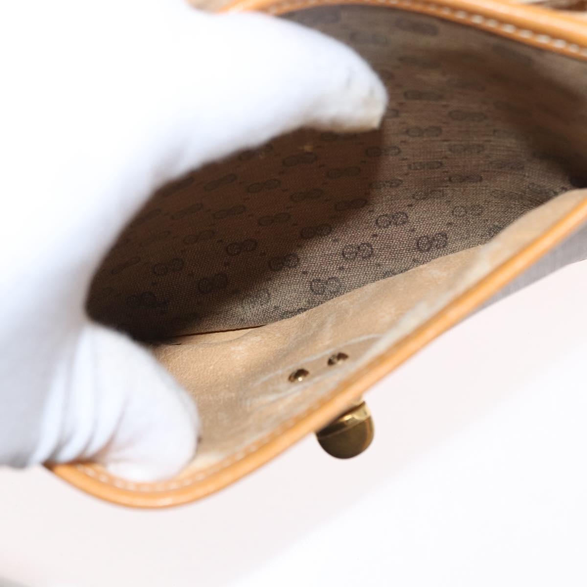 GUCCI Micro GG Supreme Shoulder Bag PVC Beige Gold 001 084 0930 Auth 163802