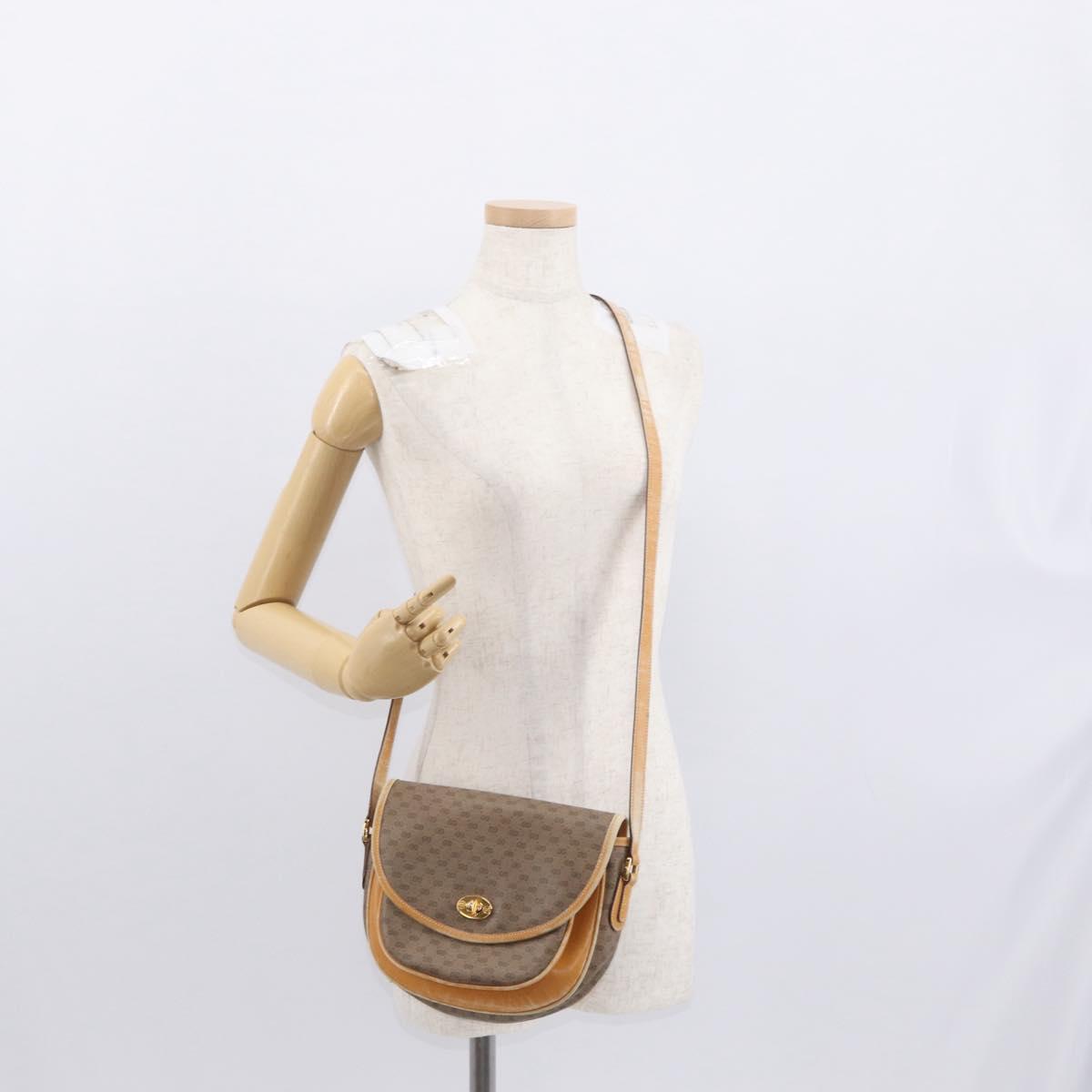 GUCCI Micro GG Supreme Shoulder Bag PVC Beige Gold 001 084 0930 Auth 163802