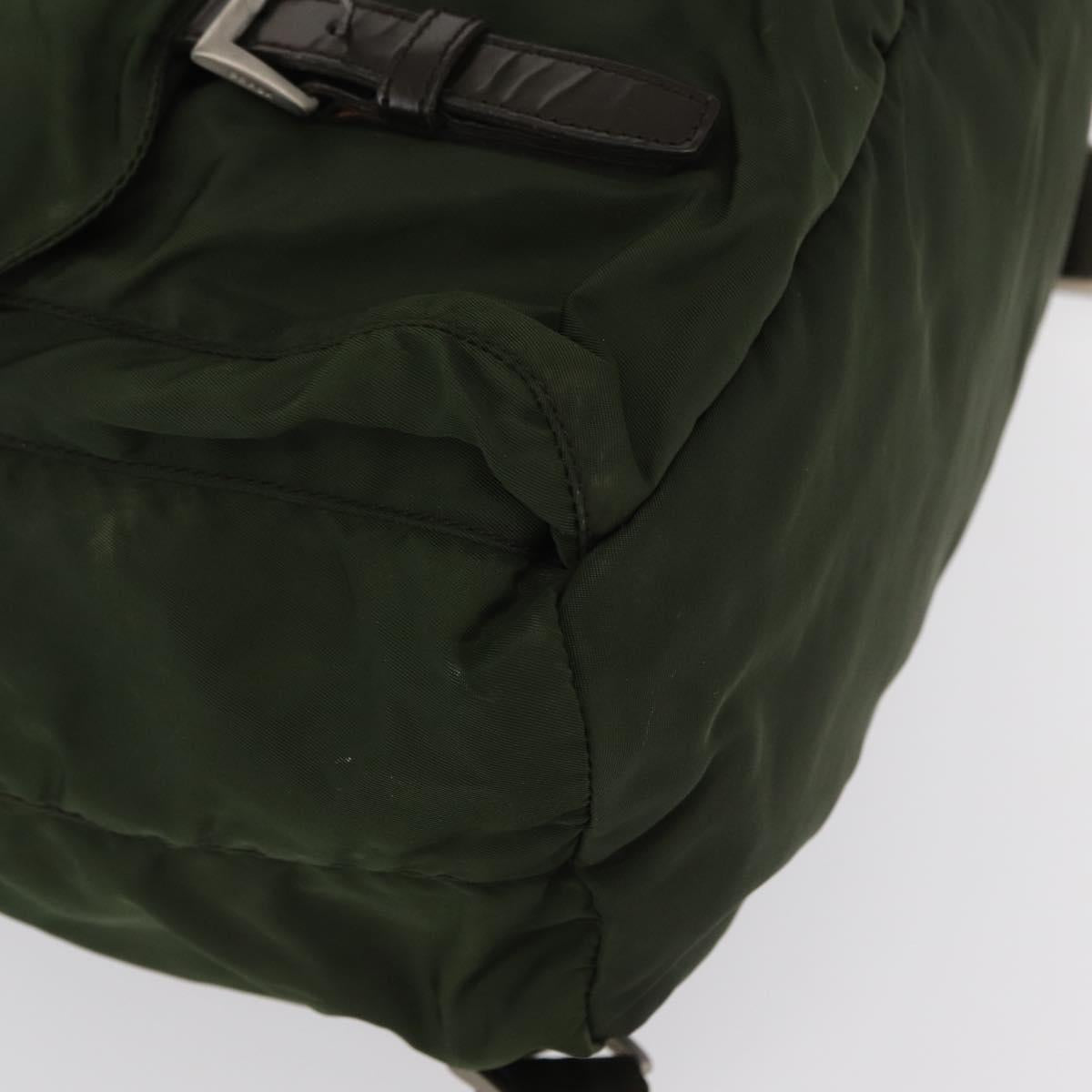 PRADA Backpack Nylon Green Silver Auth 163822