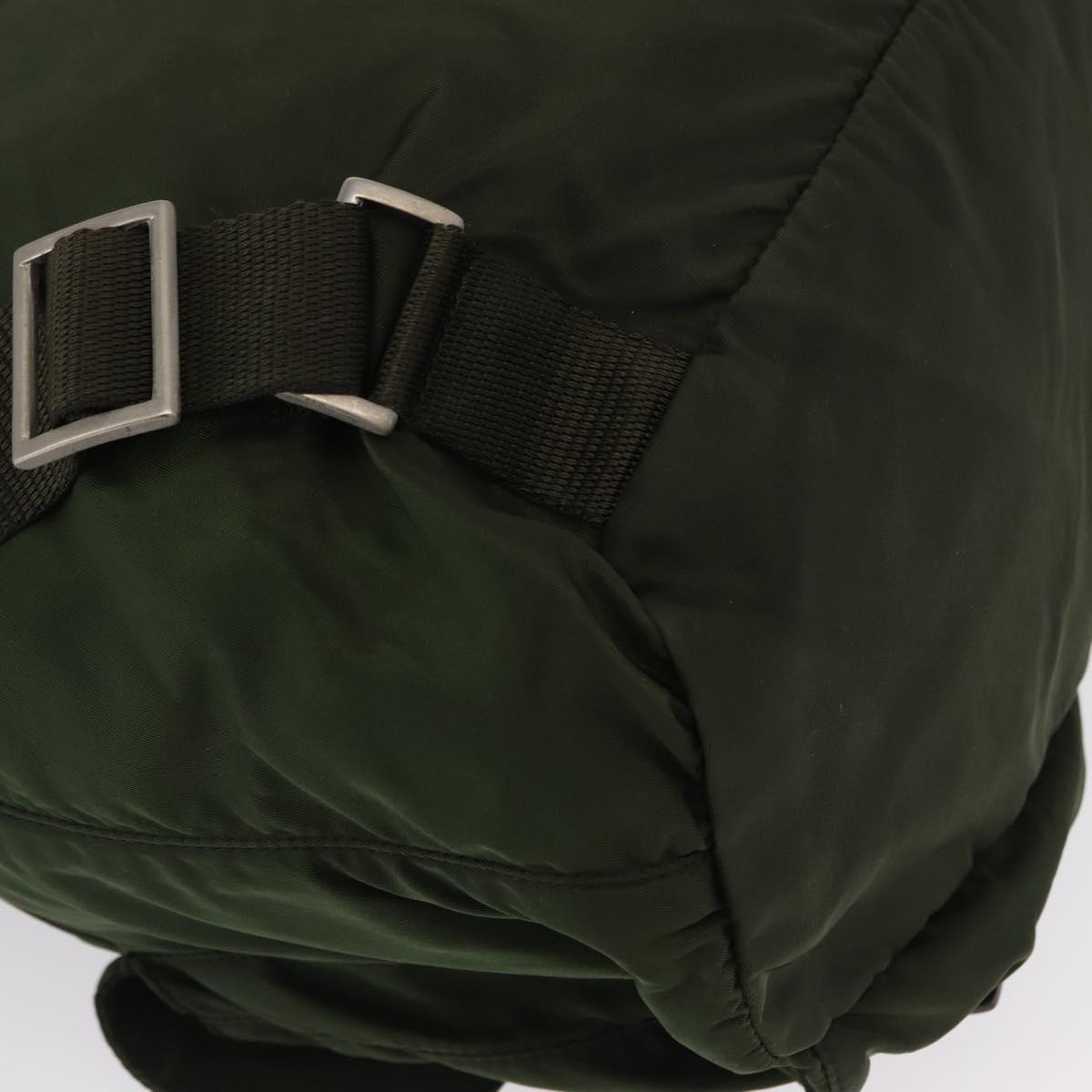 PRADA Backpack Nylon Green Silver Auth 163822