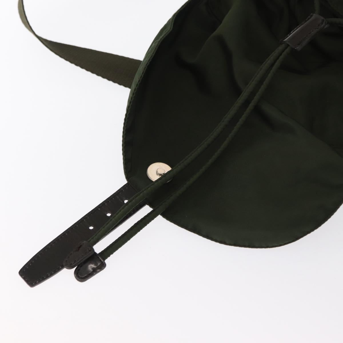 PRADA Backpack Nylon Green Silver Auth 163822