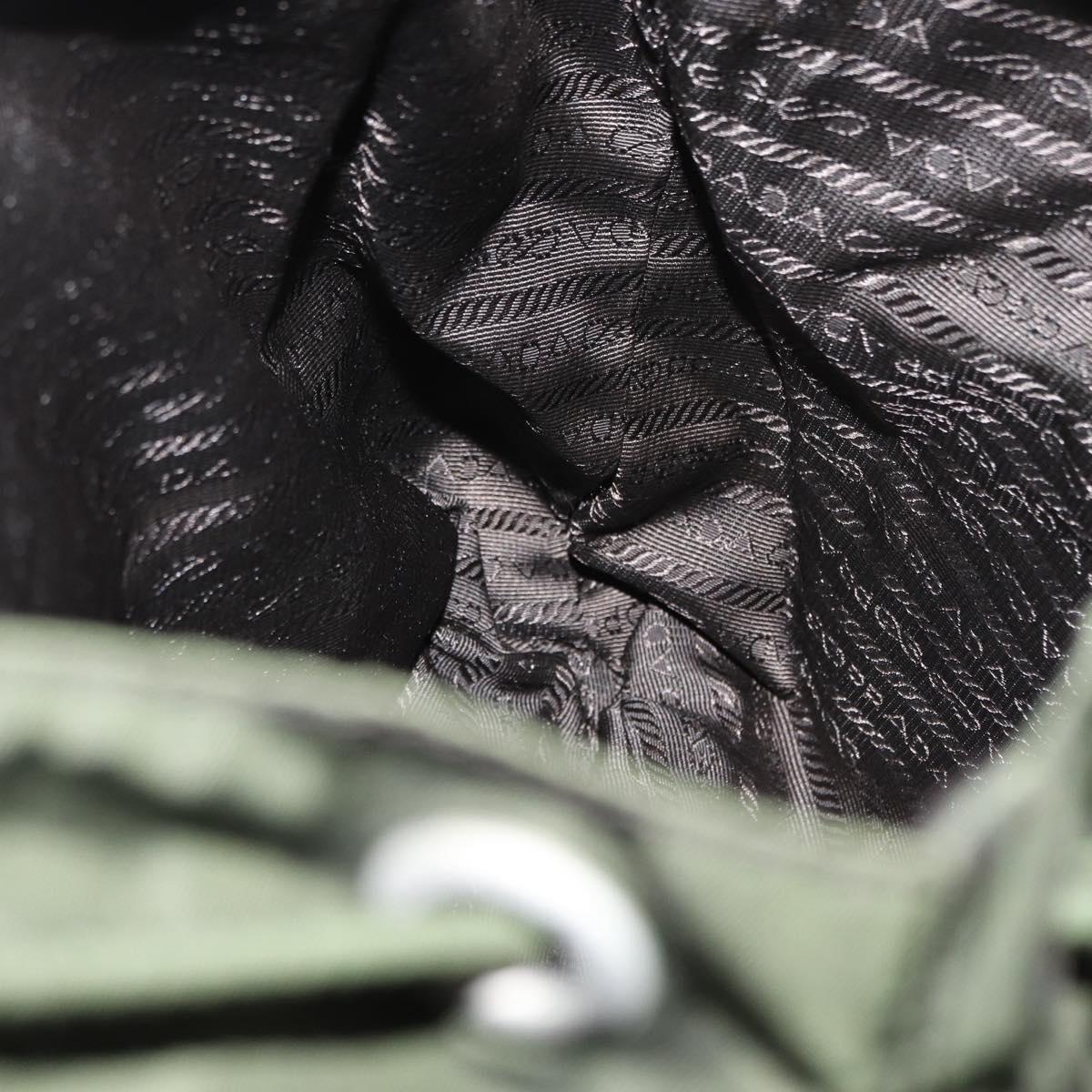 PRADA Backpack Nylon Green Silver Auth 163822