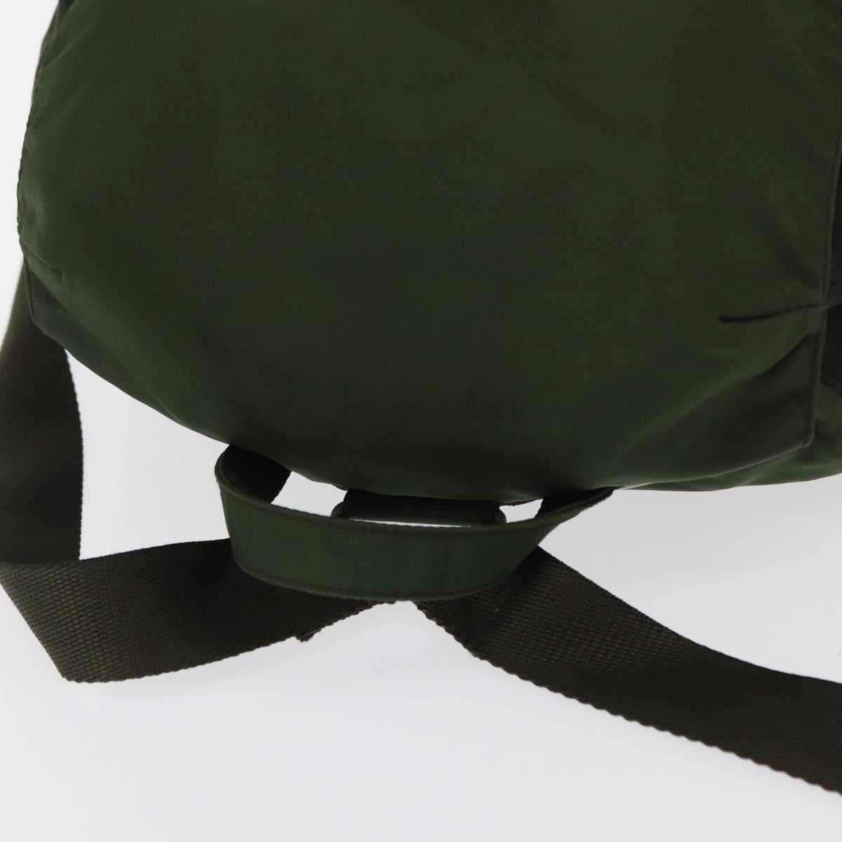 PRADA Backpack Nylon Green Silver Auth 163822