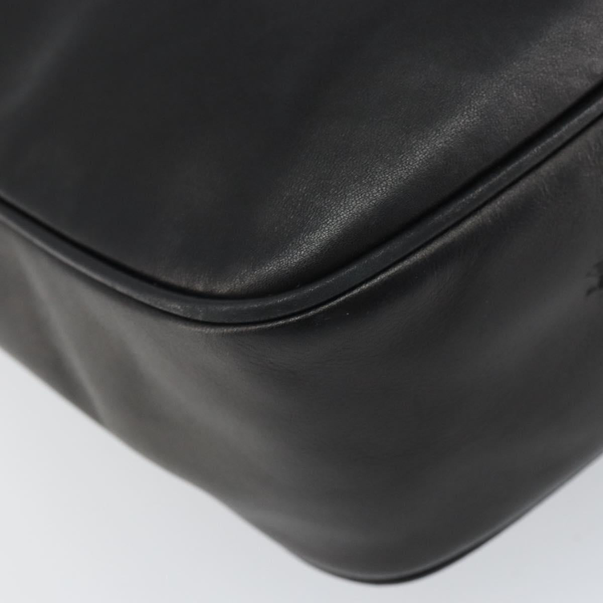 CELINE Circle Shoulder Bag Leather Black Gold Auth 163823