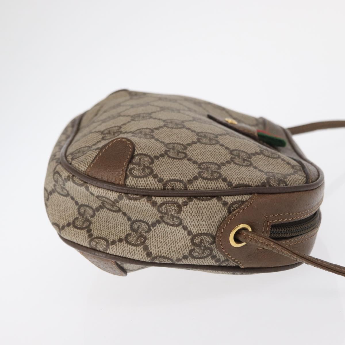 GUCCI GG Supreme Web Sherry Line Bag PVC Beige Gold 89 02 066 Auth 163825
