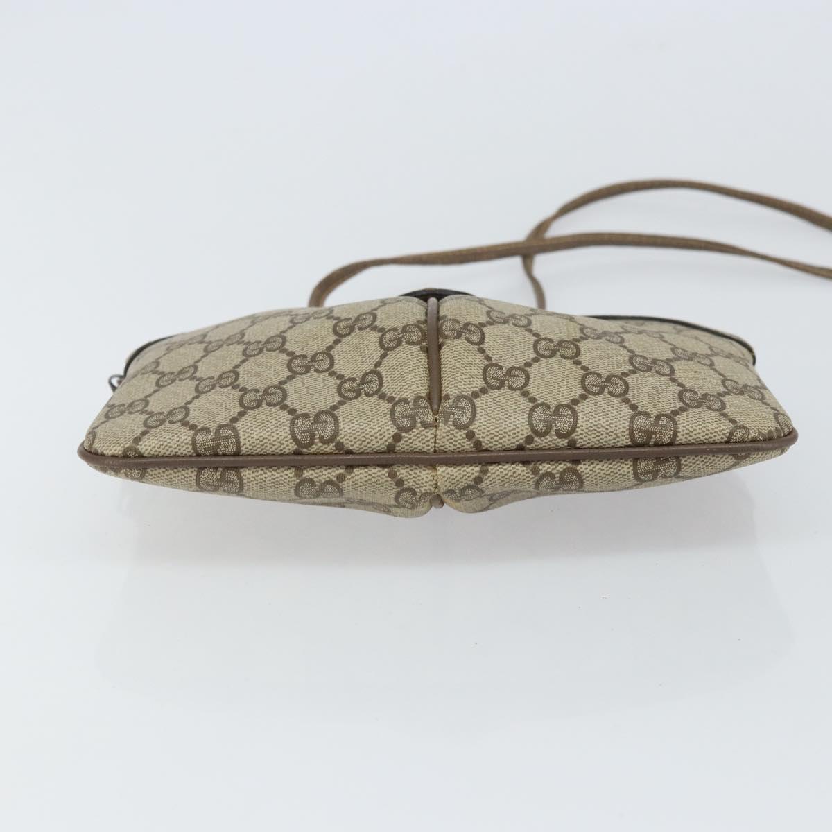 GUCCI GG Supreme Web Sherry Line Bag PVC Beige Gold 004 02 047 Auth 163828