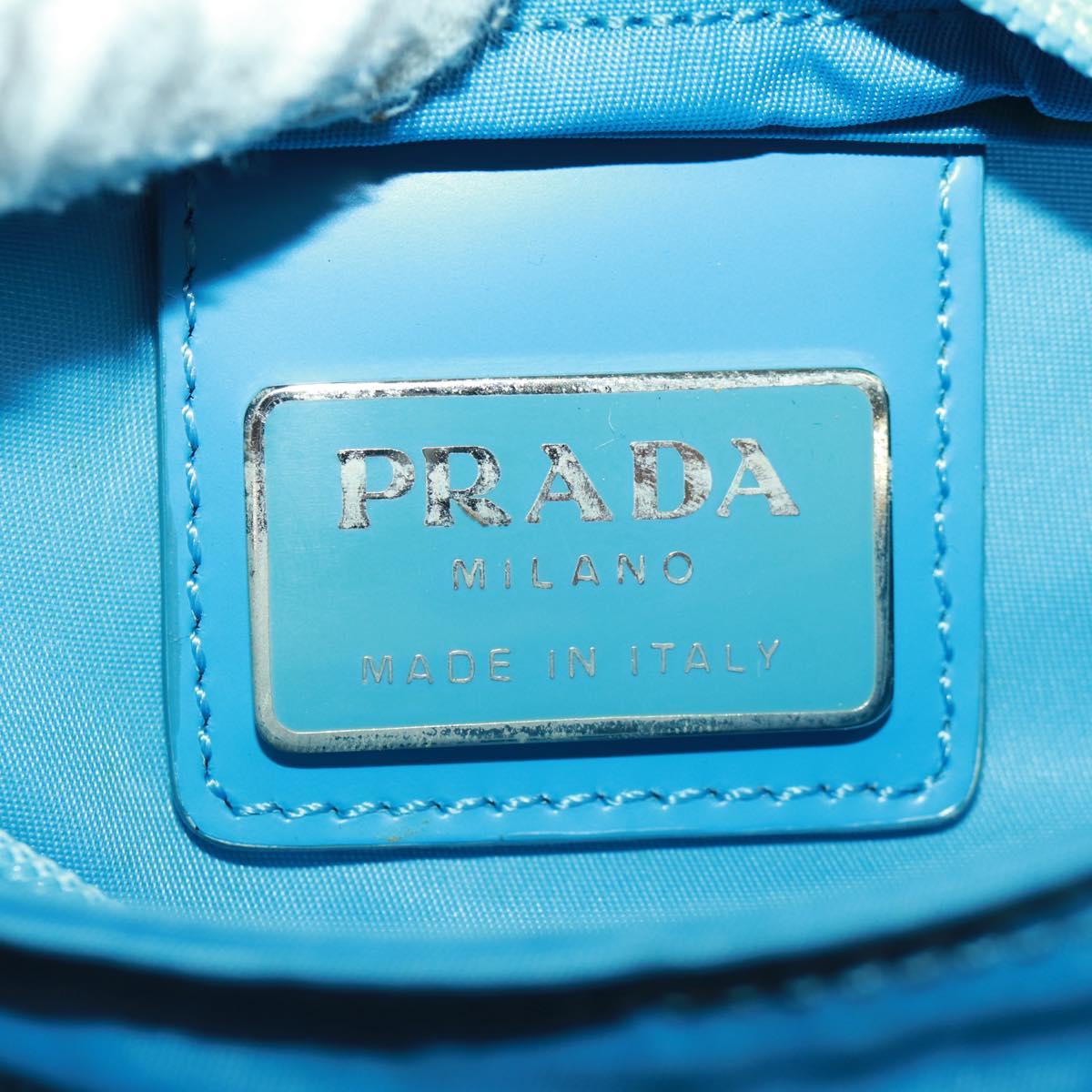 PRADA Shoulder Bag Nylon Blue Silver Auth 163845V