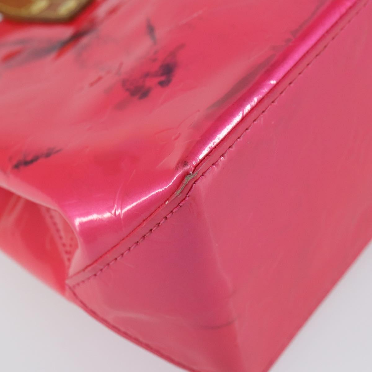 LOUIS VUITTON Monogram Vernis Reade PM Bag Fuchsia Pink M91221 LV Auth 163846