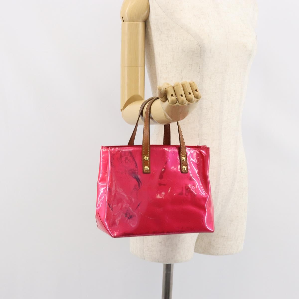 LOUIS VUITTON Monogram Vernis Reade PM Bag Fuchsia Pink M91221 LV Auth 163846