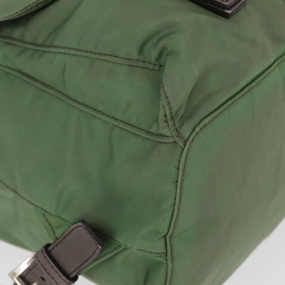 PRADA Backpack Nylon Green Silver Auth 163851
