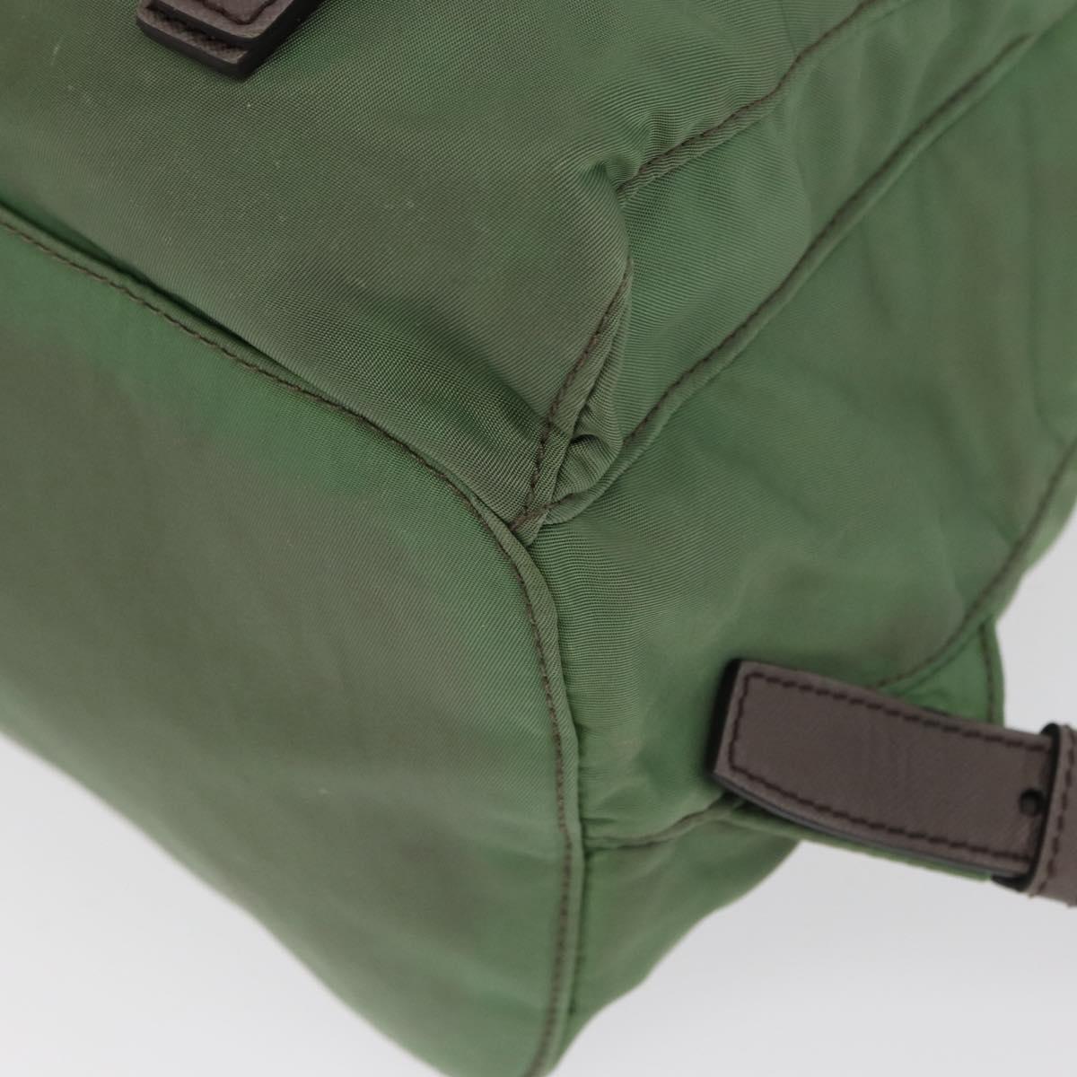 PRADA Backpack Nylon Green Silver Auth 163851